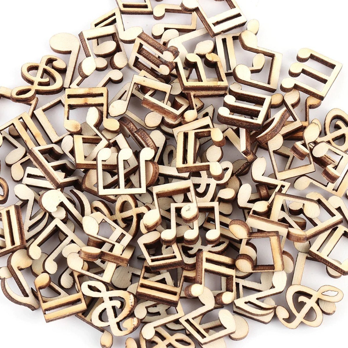 100pcs Wooden Musical Notes Shapes Pieces Mini DIY Crafts Wood Music Note - - Asia Sell