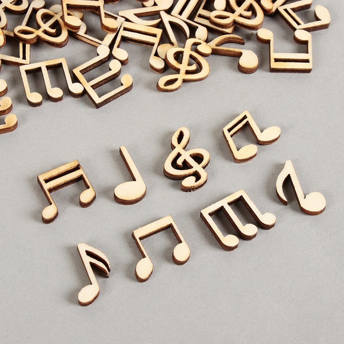 100pcs Wooden Musical Notes Shapes Pieces Mini DIY Crafts Wood Music Note - - Asia Sell
