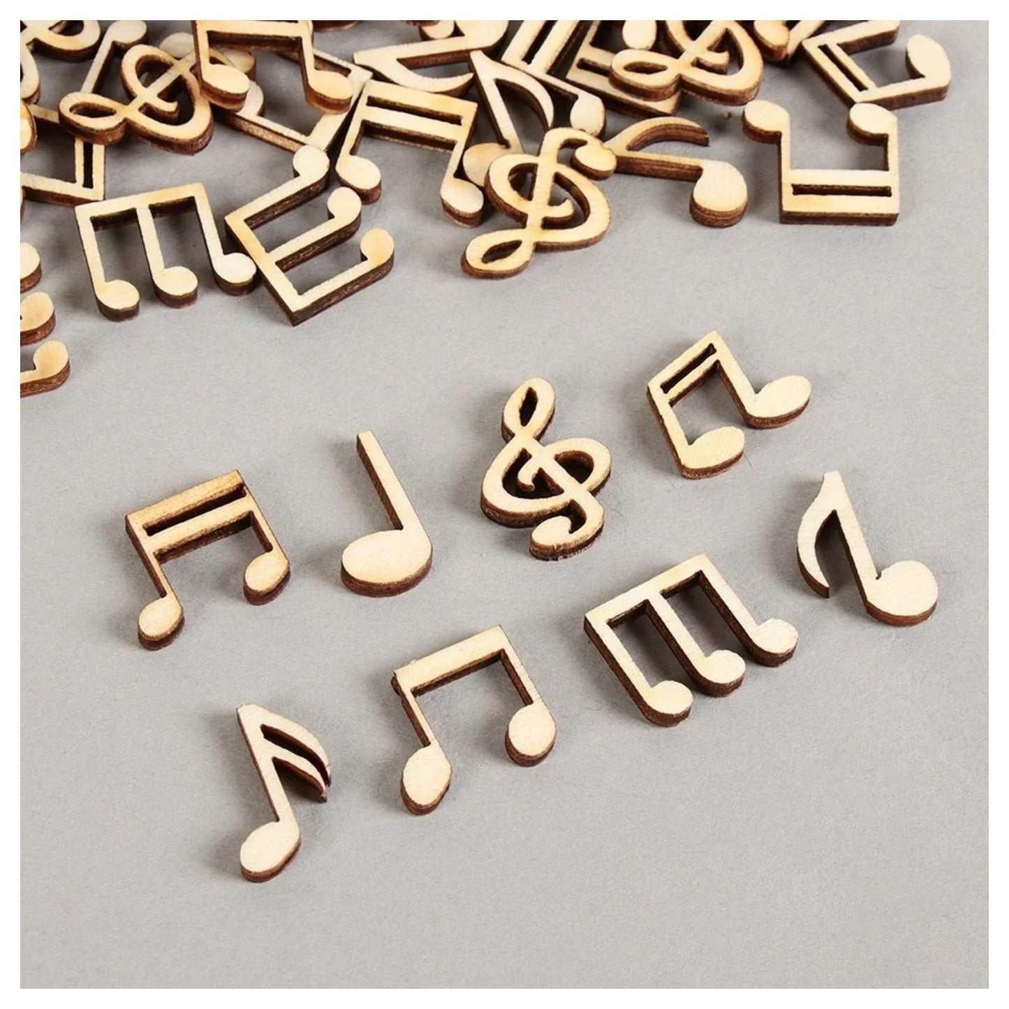 100pcs Wooden Musical Notes Shapes Pieces Mini DIY Crafts Wood Music Note - - Asia Sell
