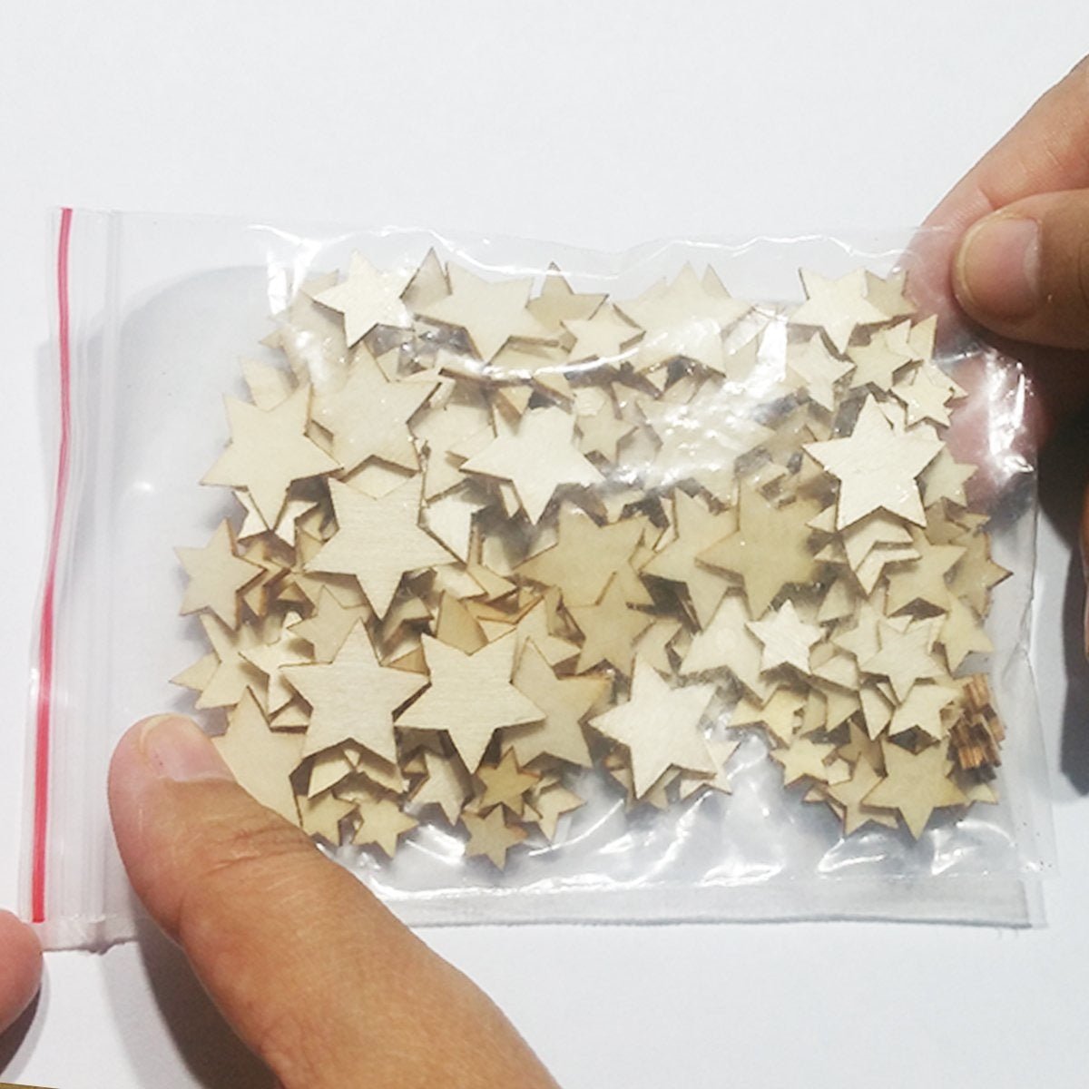 100pcs Wooden Stars Small Confetti 4-14mm Wood Crafts Decorations - - Asia Sell