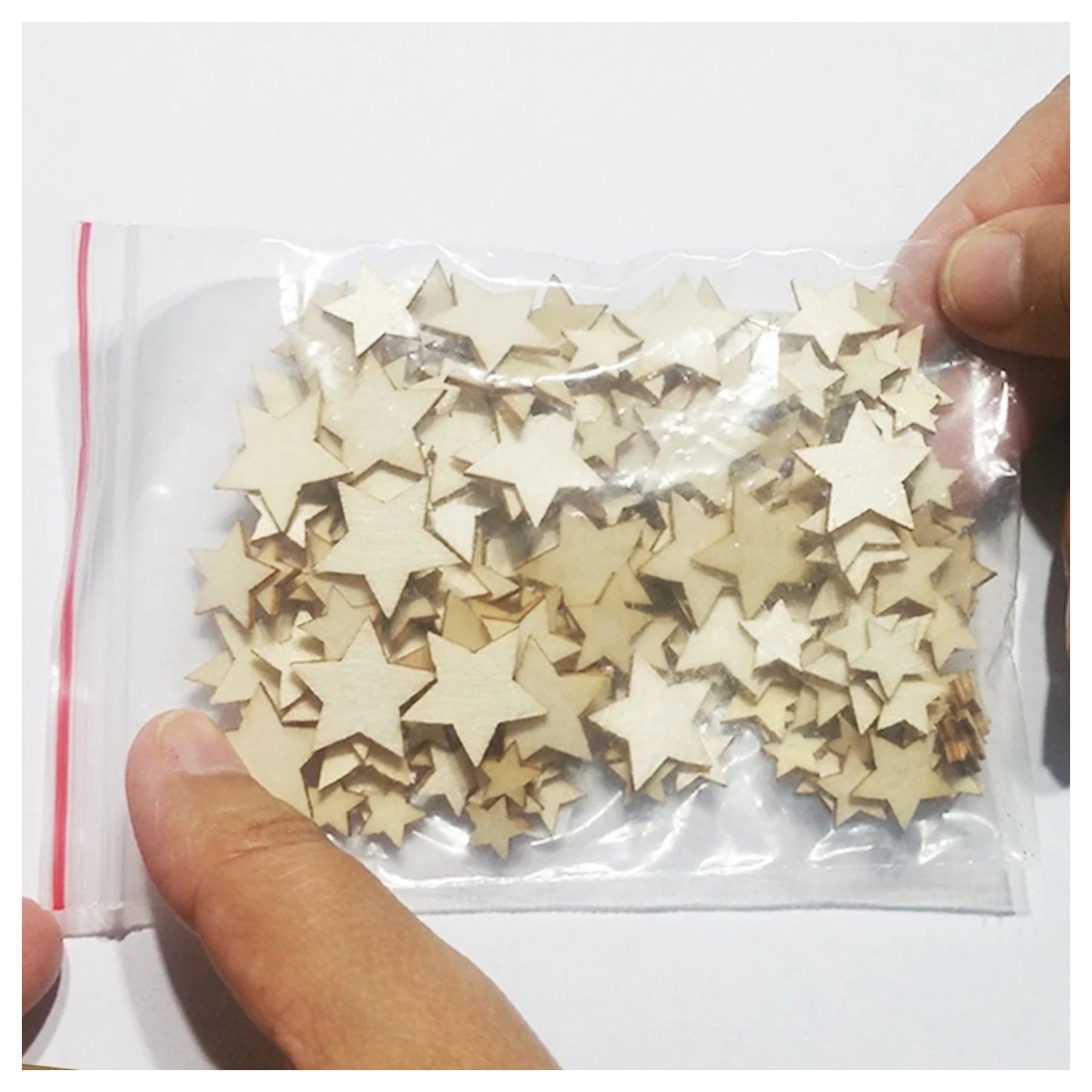 100pcs Wooden Stars Small Confetti 4-14mm Wood Crafts Decorations - - Asia Sell