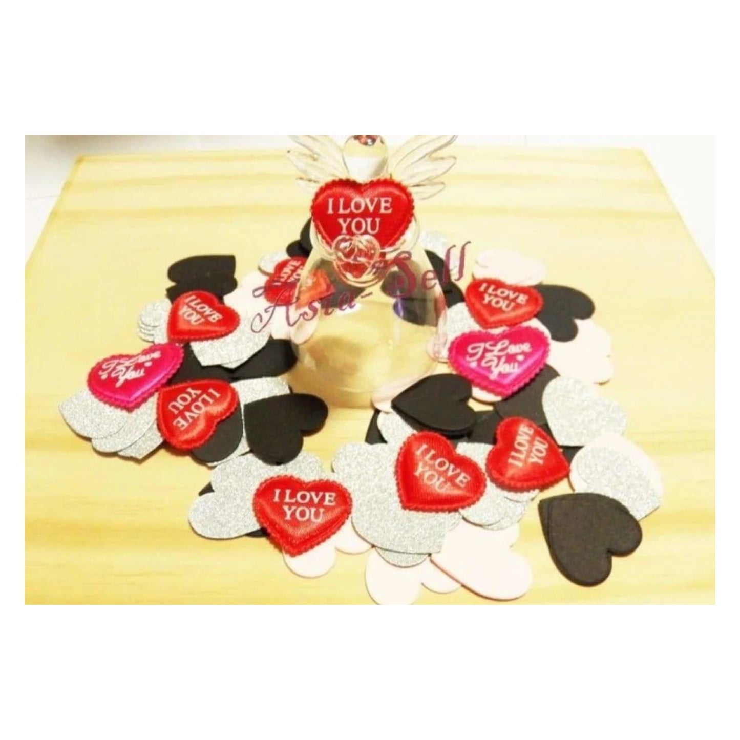 100x 3cm Hearts BLACK PINK GLITTER SILVER Birthday Wedding Party Decoration Confetti - - Asia Sell