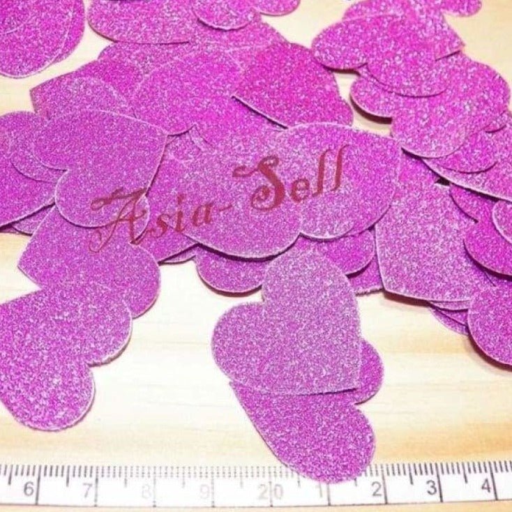 100x 3cm Hearts Pink Purple Glitter Sparkles Birthday Wedding Party Decorations Confetti - - Asia Sell