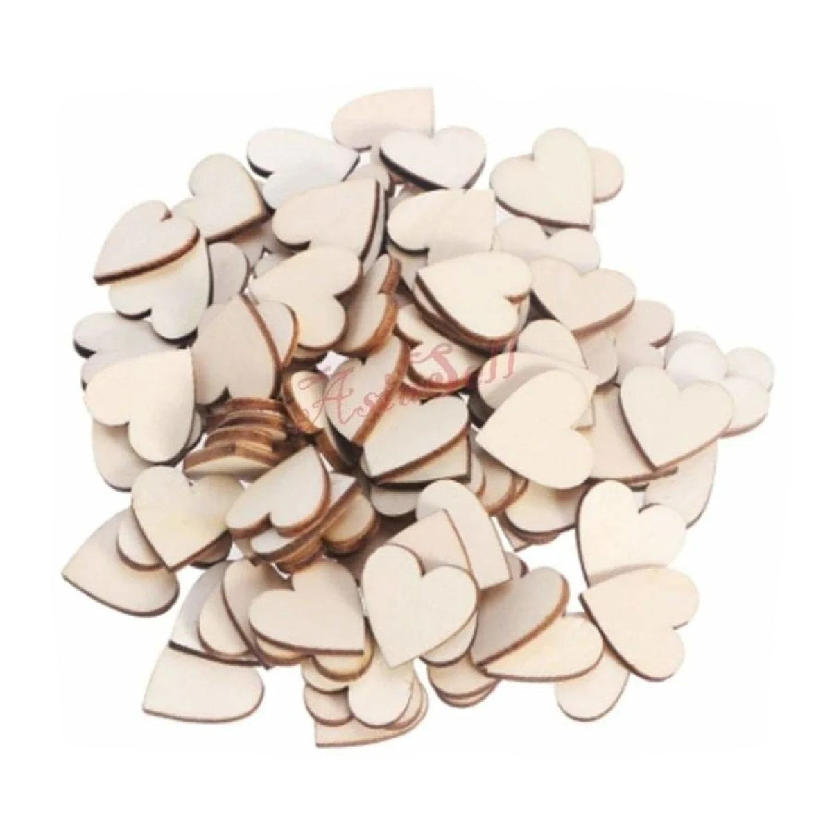100x Hearts 20mm Wooden DIY Craft Wood - - Asia Sell