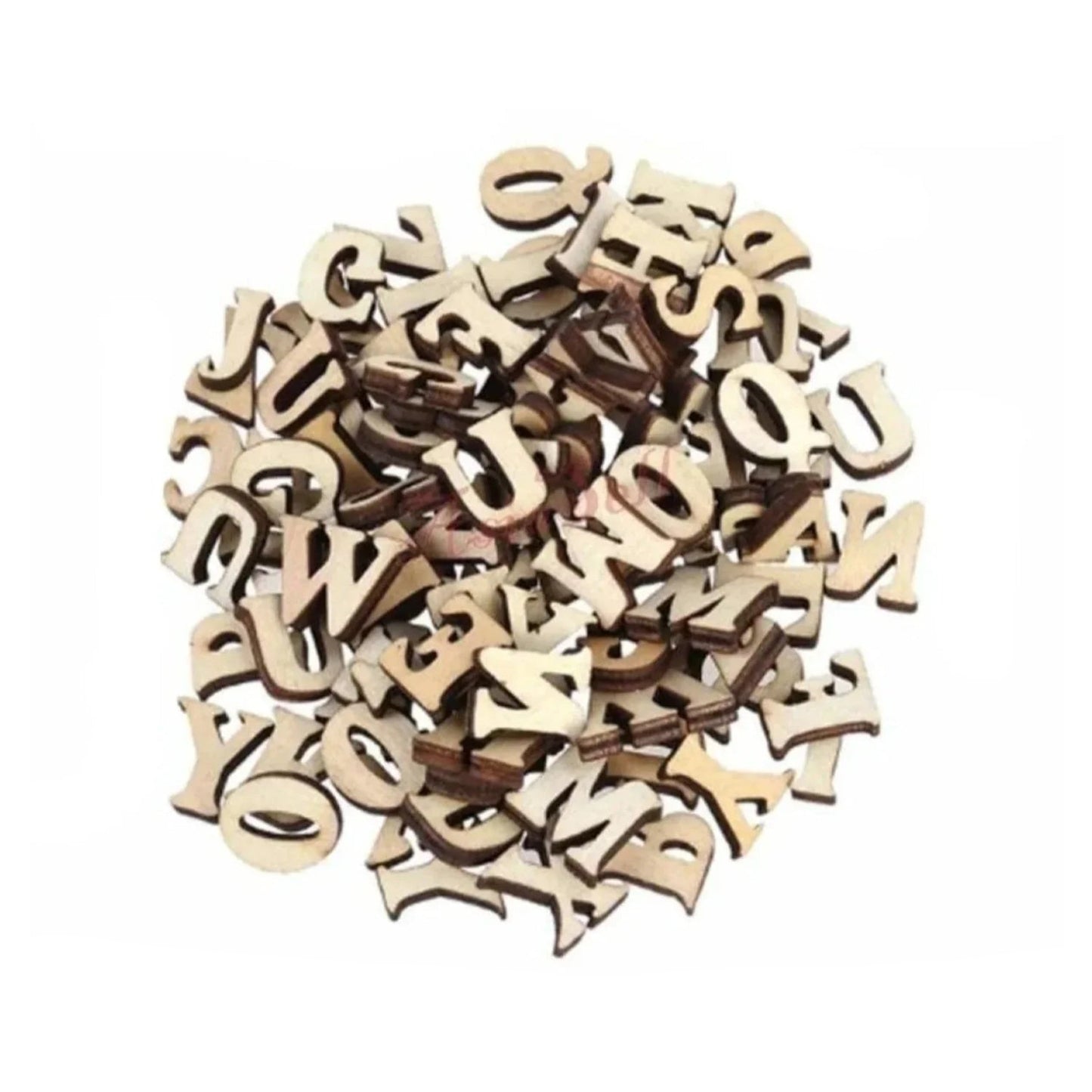 100x Letters 14mm Wooden DIY Craft Wood Alphabet Letters Lettering - - Asia Sell