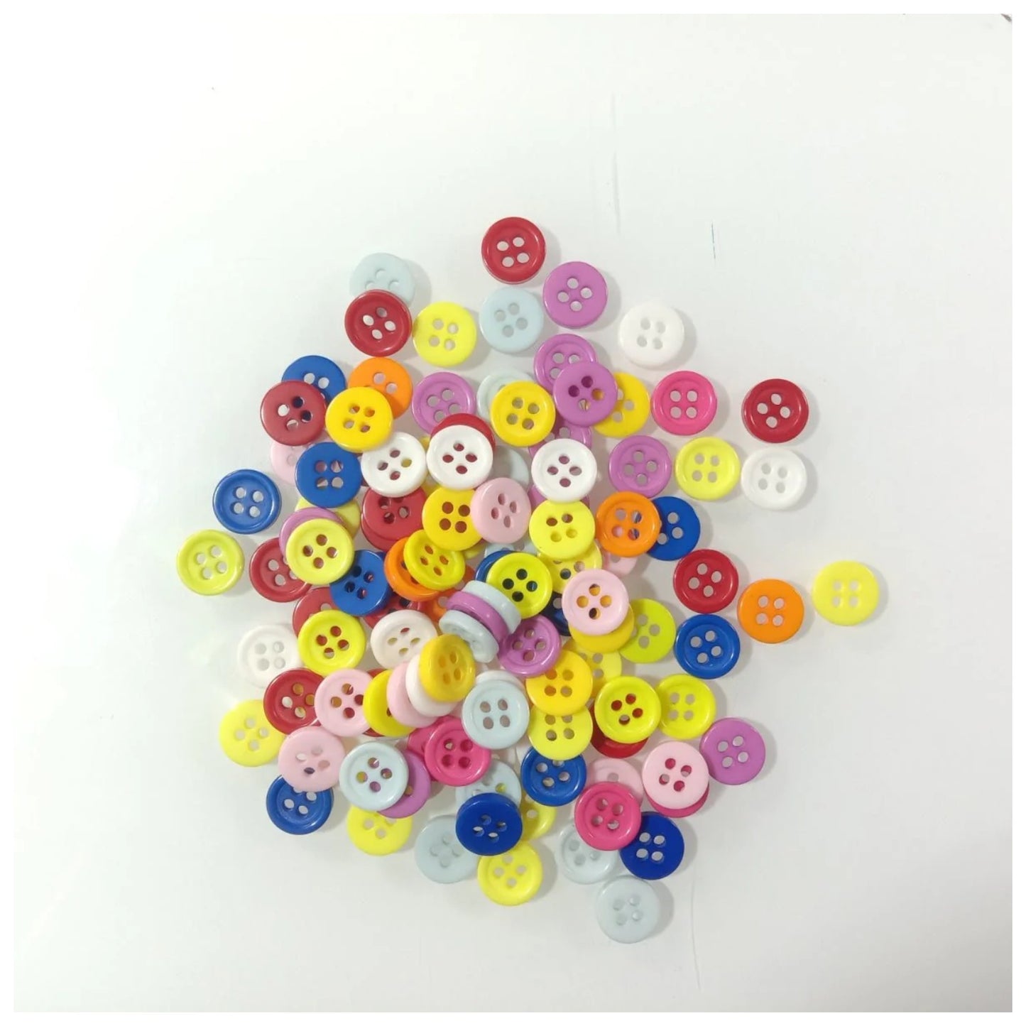 100x Mixed Coloured 9mm 4-Hole Buttons Sewing For Apparel Kids Clothes Scrapbooking - - Asia Sell