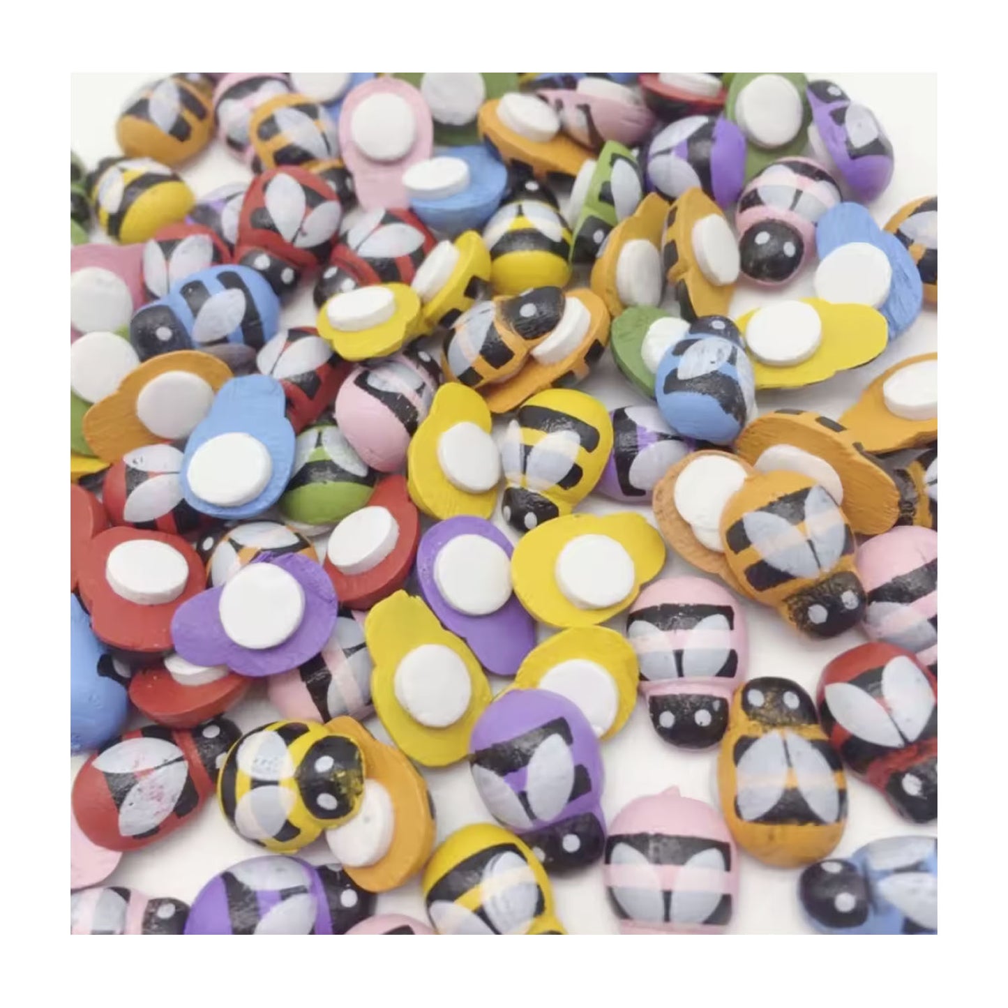 100pcs 9x13mm Wooden Bee Self-Adhesive Cardmaking Easter DIY Crafts Embellishments For Scrapbooking | Asia Sell