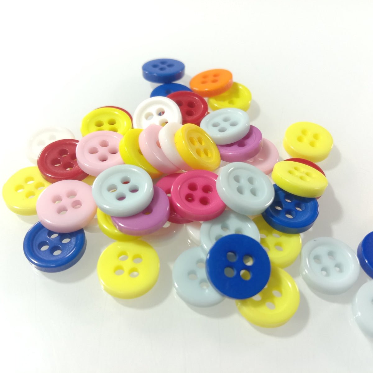 10/20/50/100/200/500pcs Mixed Coloured 9mm 4-Hole Buttons Sewing For Apparel Kids Clothes Scrapbooking - 10pcs - Asia Sell