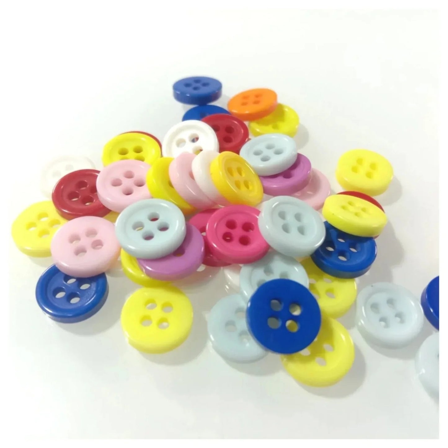10/20/50/100/200/500pcs Mixed Coloured 9mm 4-Hole Buttons Sewing For Apparel Kids Clothes Scrapbooking - 10pcs - Asia Sell