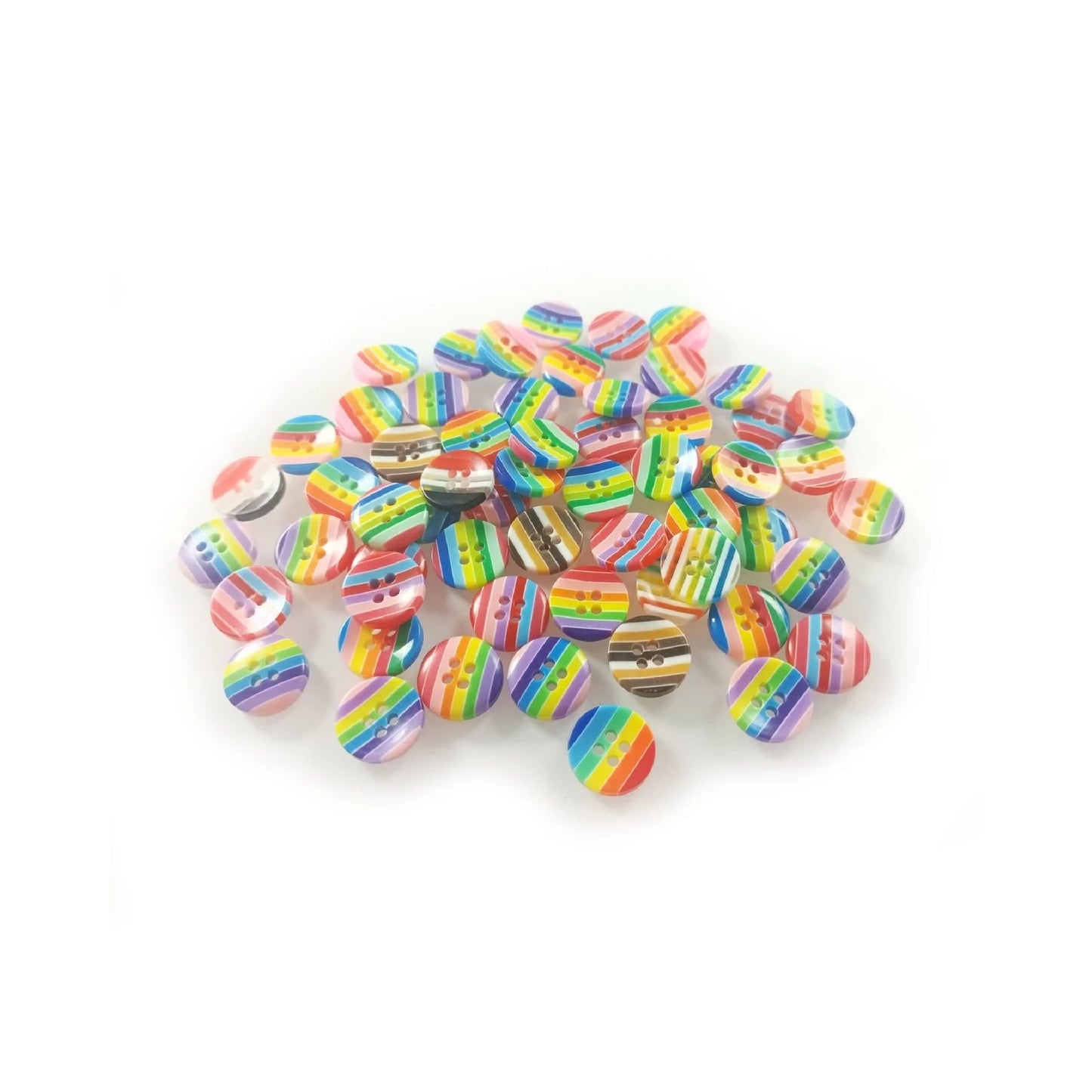10/50pcs 12.5mm Mixed Resin Round Stripe Sewing Buttons For Cloth Needlework Flatback Scrapbooking Crafts - 10x Opaque - Asia Sell