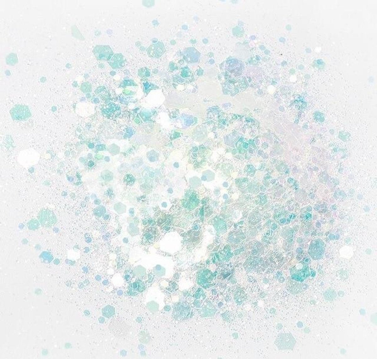 10g Holographic Iridescent Glitter Mix 0.3-3mm Rainbow Nail Art Decorations - Aqua (changes to G&P) - Asia Sell