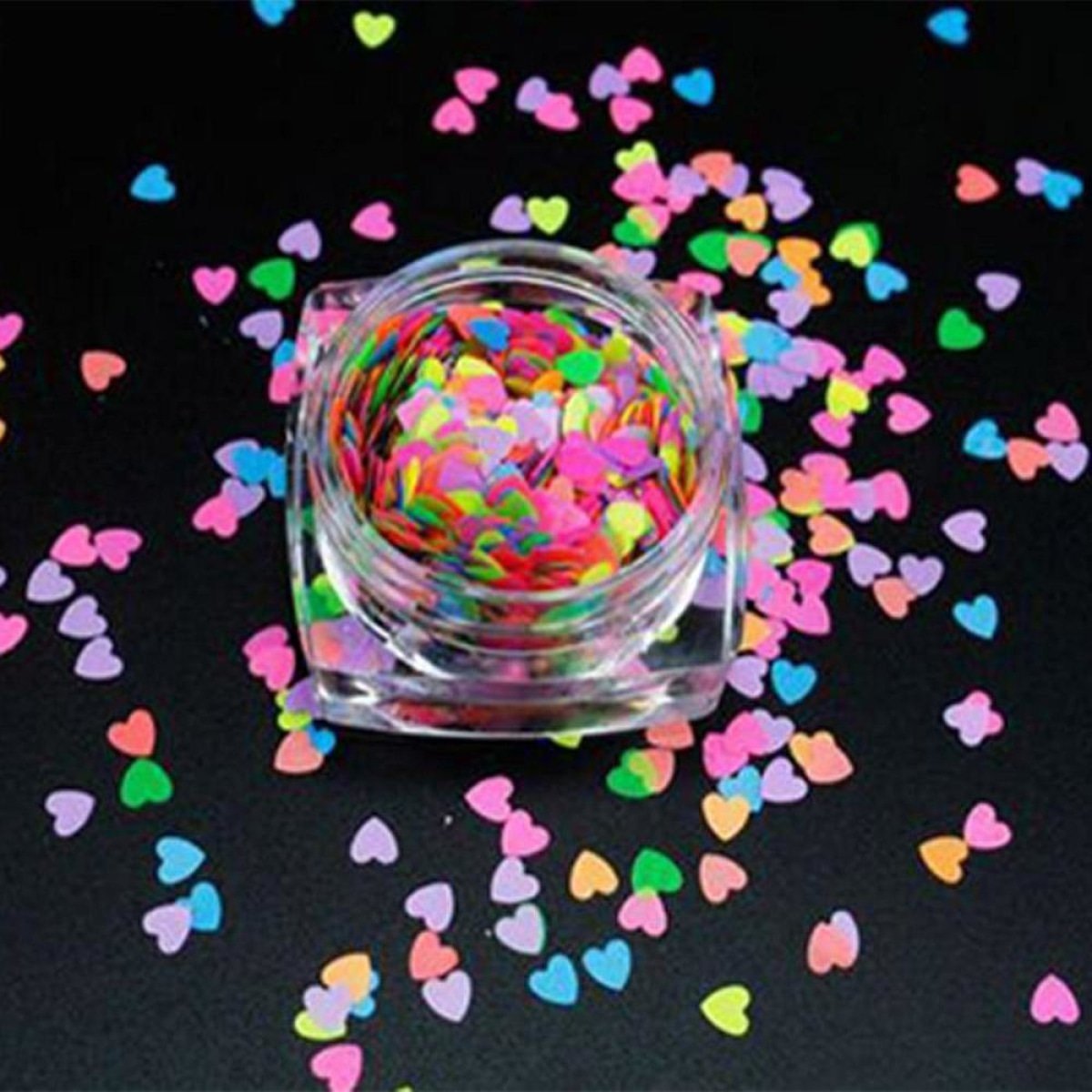 10g Neon Butterfly Glitter for Face Body Nail Art Neon Bright - Hearts - Asia Sell