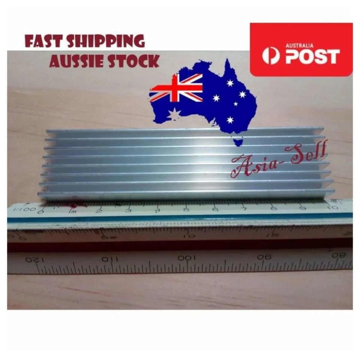 10pcs 100x25x10mm Aluminium Heat Sink Cooling for LED Power Heatsink - - Asia Sell