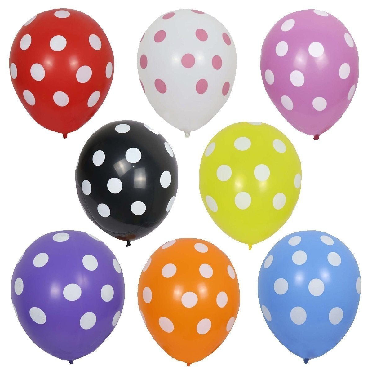 10pcs 12 Inch 30cm Dot Balloons Black White Pink Yellow Blue Red Orange Purple - Black - Asia Sell