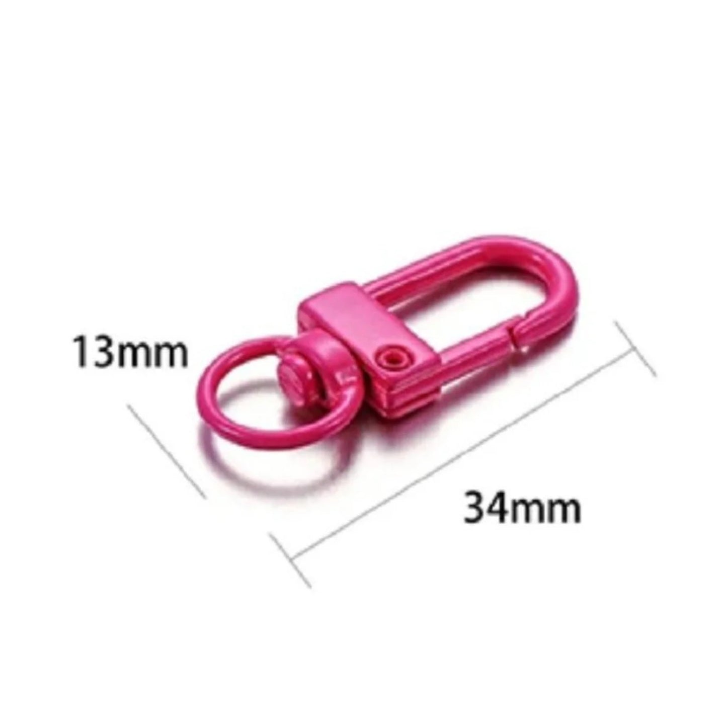 10pcs 12x33mm Keyring Clasp Gold Rhodium Metal Lobster Clasps Keyring Hooks For DIY Key Ring Chain Accessories Split - Rhodium - Asia Sell