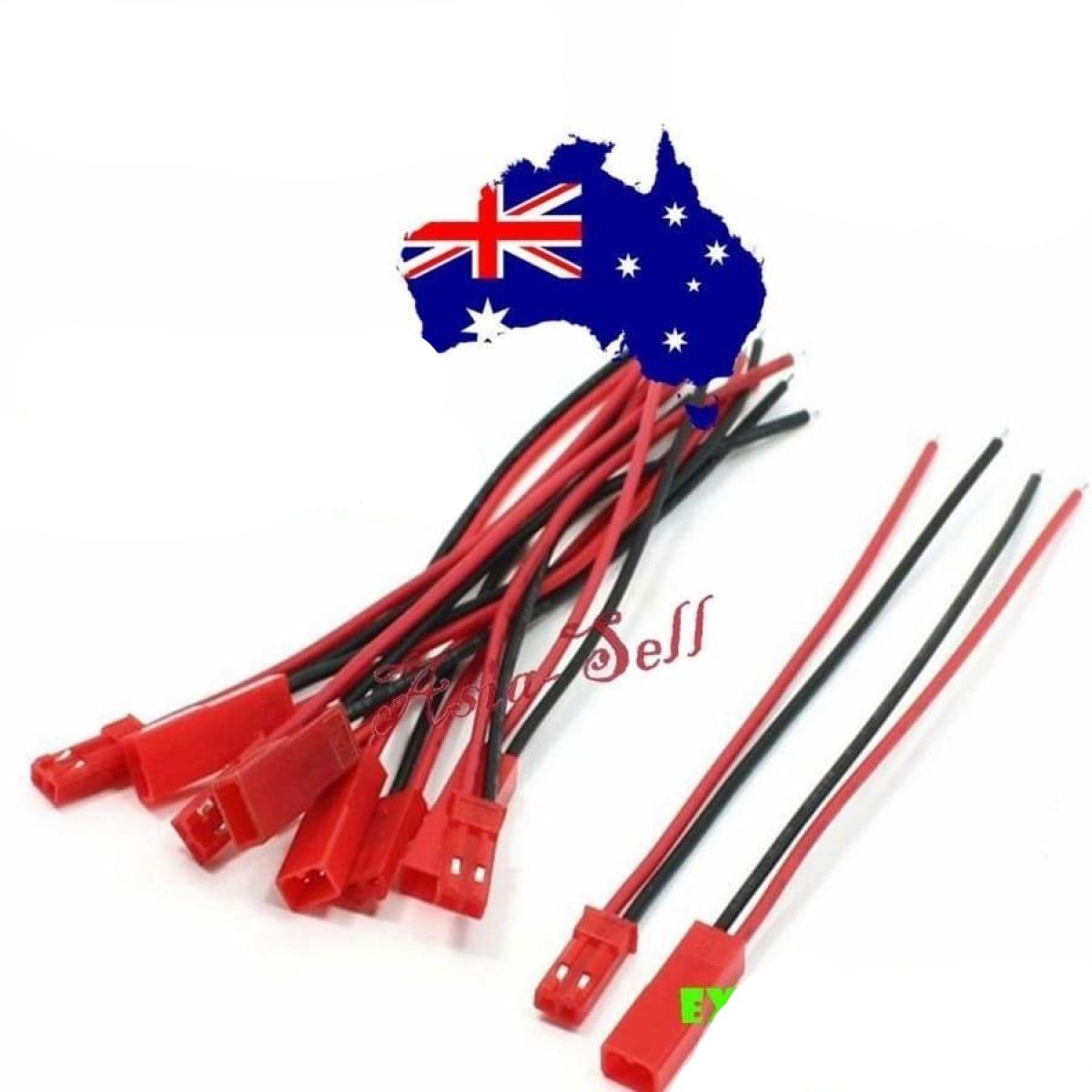10pcs 2 Pin Connector Cable 100-150mm Pitch 2.54mm Male Female Wire Plug - 100mm - Asia Sell