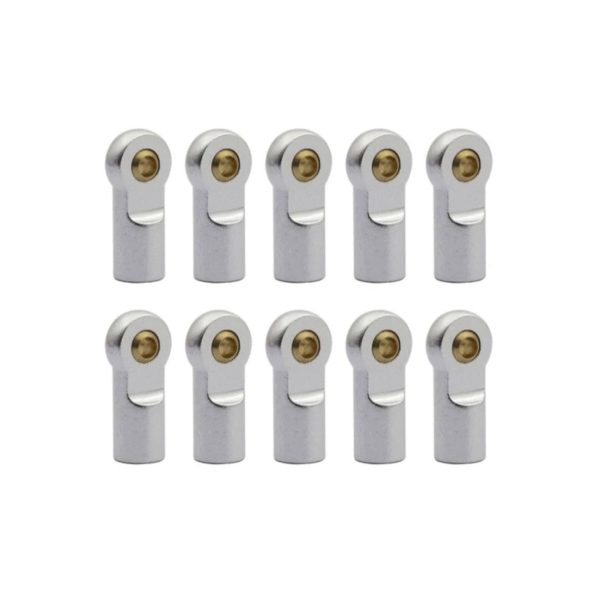 10pcs 22mm Link End Holder M3 Ball Head Aluminium Tie Rod Silver Clockwise - - Asia Sell