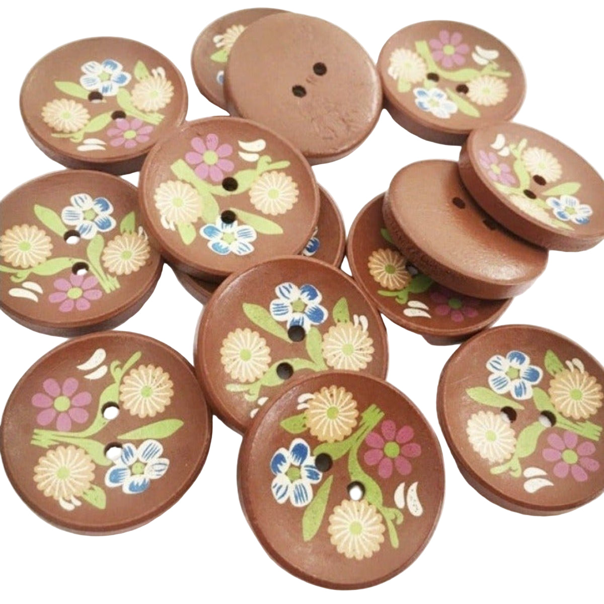 10pcs 30mm Colourful Tree Pattern Clothing Wooden Buttons 2 Hole Sewing Scrapbooking Craft DIY - - Asia Sell