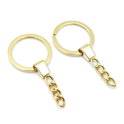 10pcs 30mm KC Gold Bronze Silver Rhodium Keyring Keychain Split Ring Chain Key Rings Key Chains - Gold - - Asia Sell