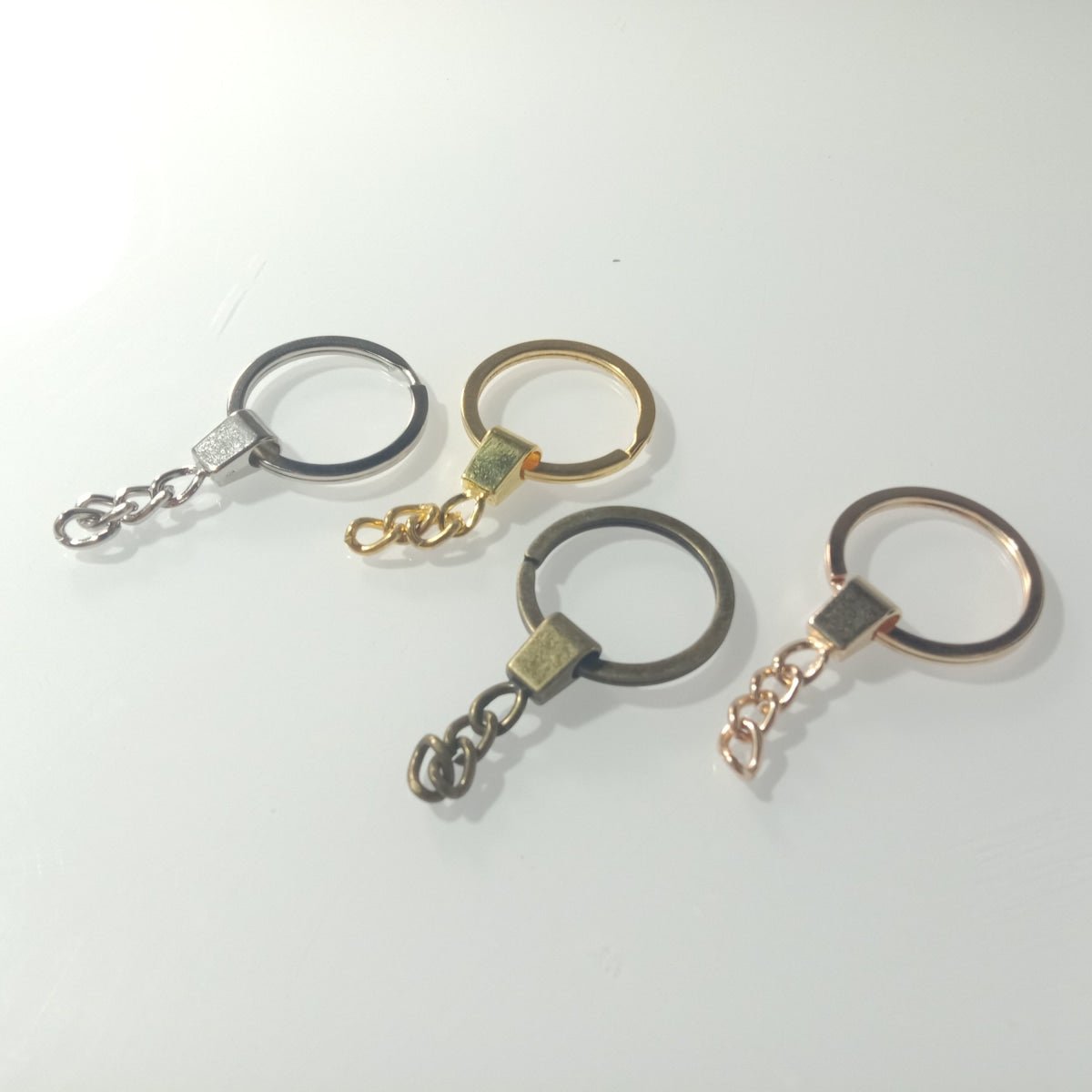 10pcs 30mm KC Gold Bronze Silver Rhodium Keyring Keychain Split Ring Chain Key Rings Key Chains - Mixed - - Asia Sell