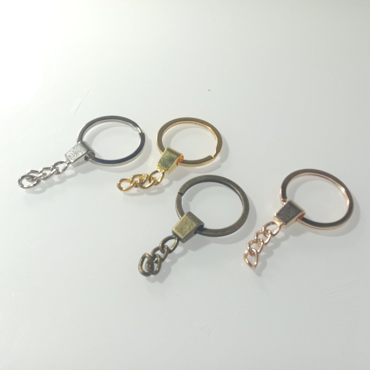 10pcs 30mm KC Gold Bronze Silver Rhodium Keyring Keychain Split Ring Chain Key Rings Key Chains - Mixed - Asia Sell