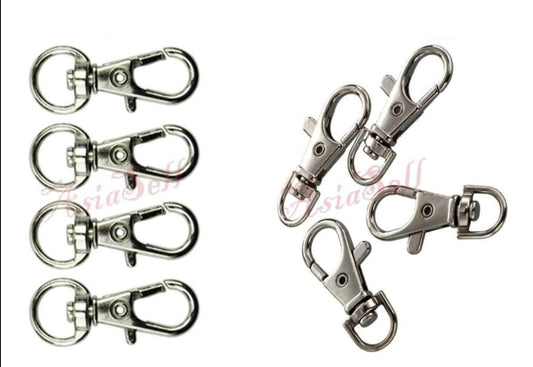 10pcs 30mm/36mm Lobster Clasp Swivel Trigger Clips Snap Hooks Key Ring Keychain Bag Keyring - 30mm - - Asia Sell