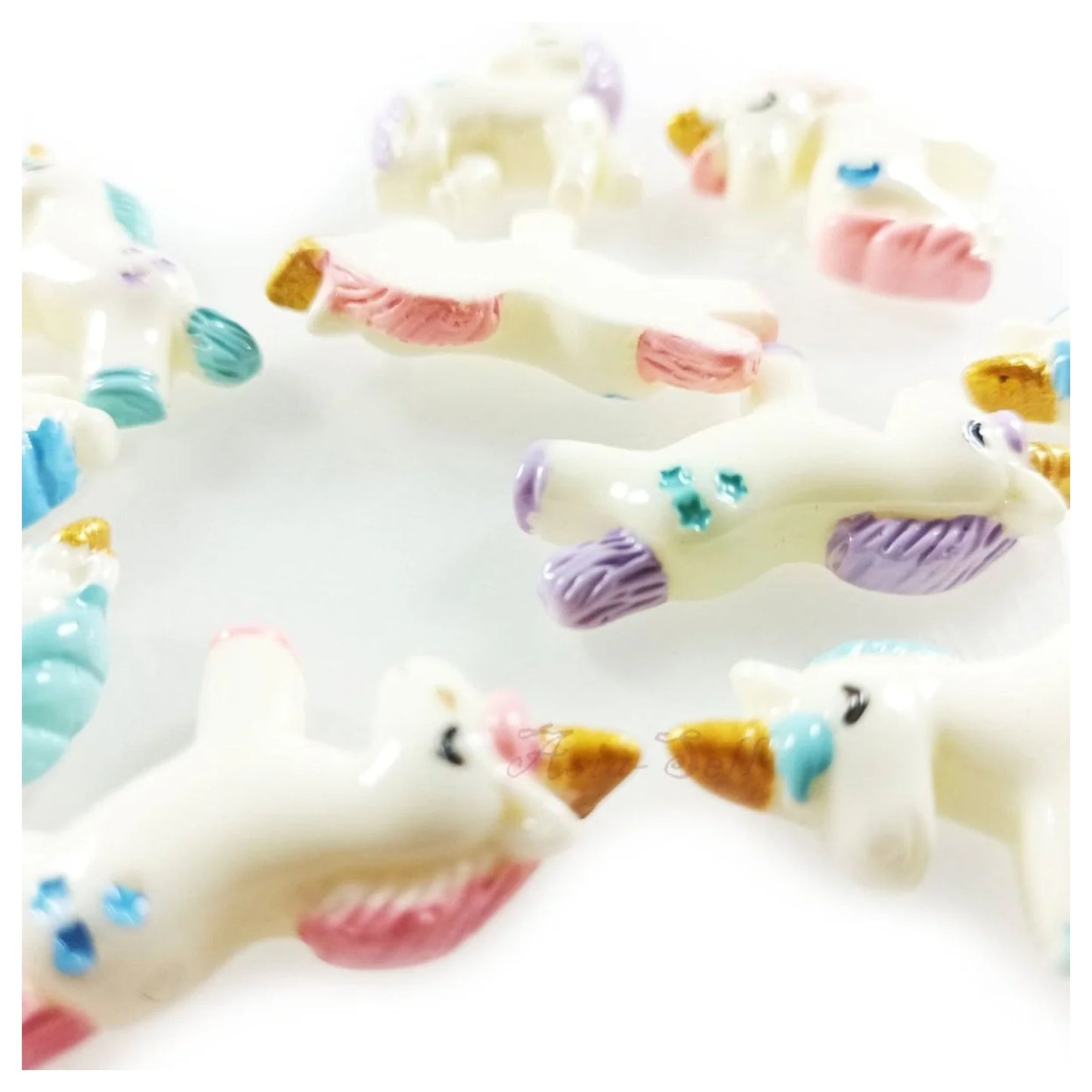 10pcs 35mm Unicorn Resin Flatback Scrapbooking Card Making Cabochon Jewellery Craft - - Asia Sell