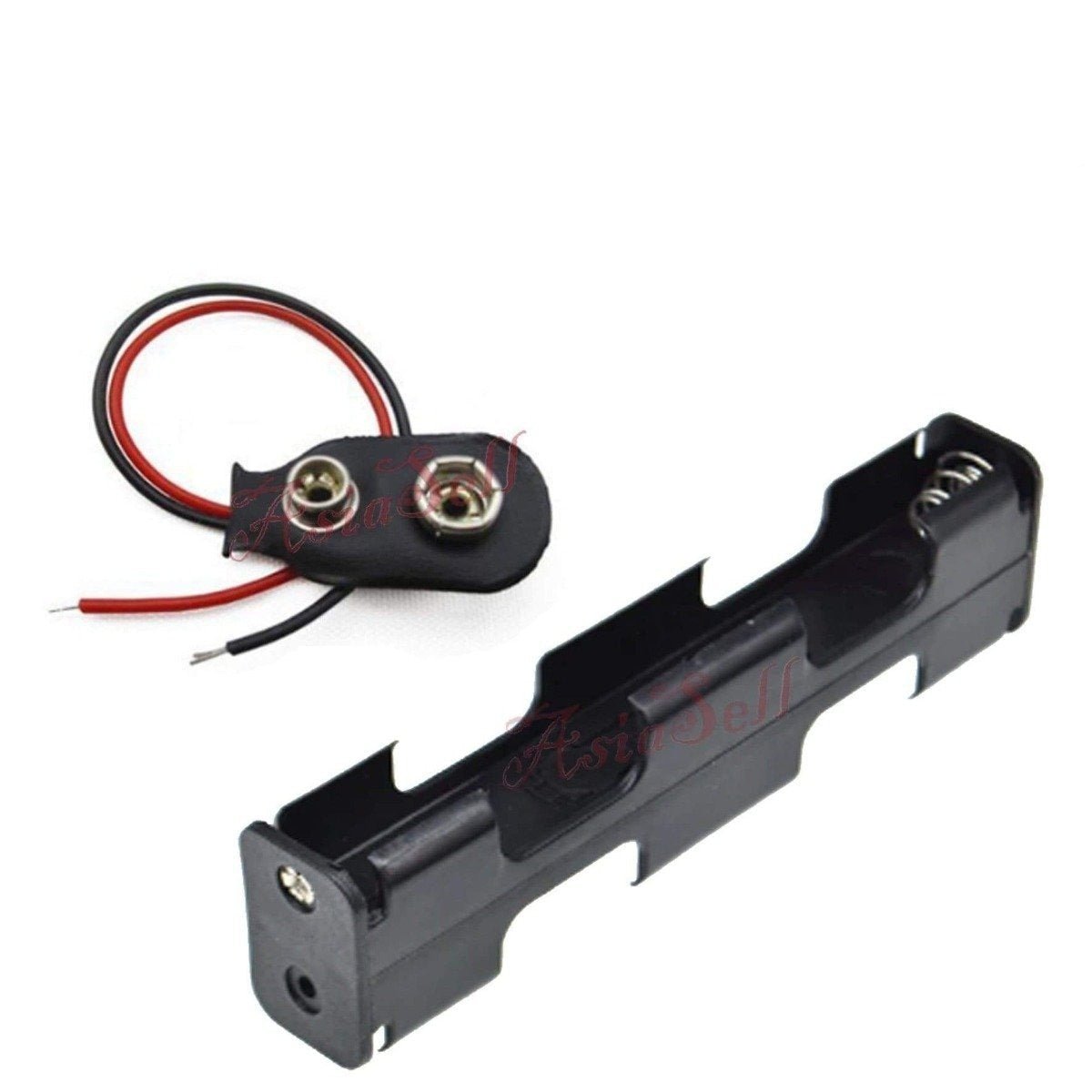 10pcs 4xAA Double Sided Battery Holder Clip On Cable Plug Back to Back 6V AA - - Asia Sell