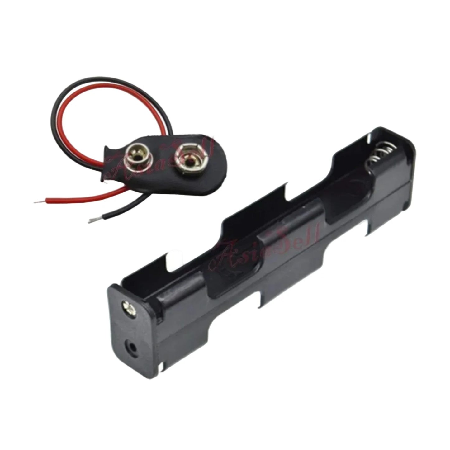 10pcs 4xAA Double Sided Battery Holder Clip On Cable Plug Back to Back 6V AA - - Asia Sell