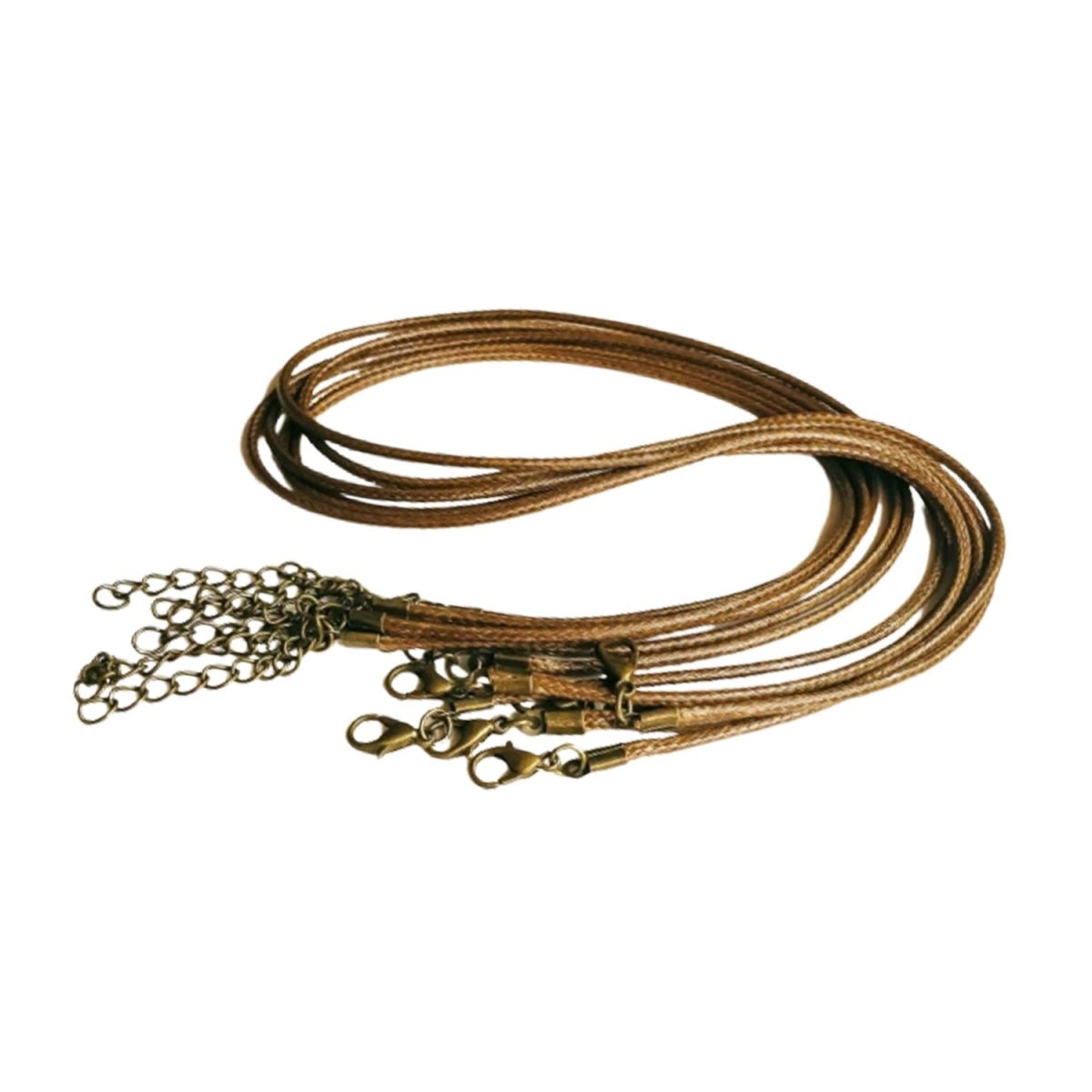 10pcs 50cm Adjustable Black Brown Artificial Leather Cord Lobster Clasp Chain Pendant Necklace Charms Jewellery Finding - Brown - Asia Sell