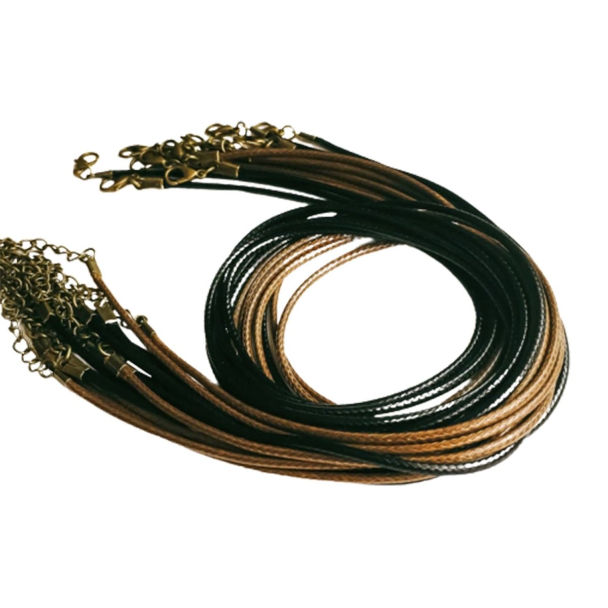 10pcs 50cm Adjustable Black Brown Artificial Leather Cord Lobster Clasp Chain Pendant Necklace Charms Jewellery Finding - Mixed - Asia Sell