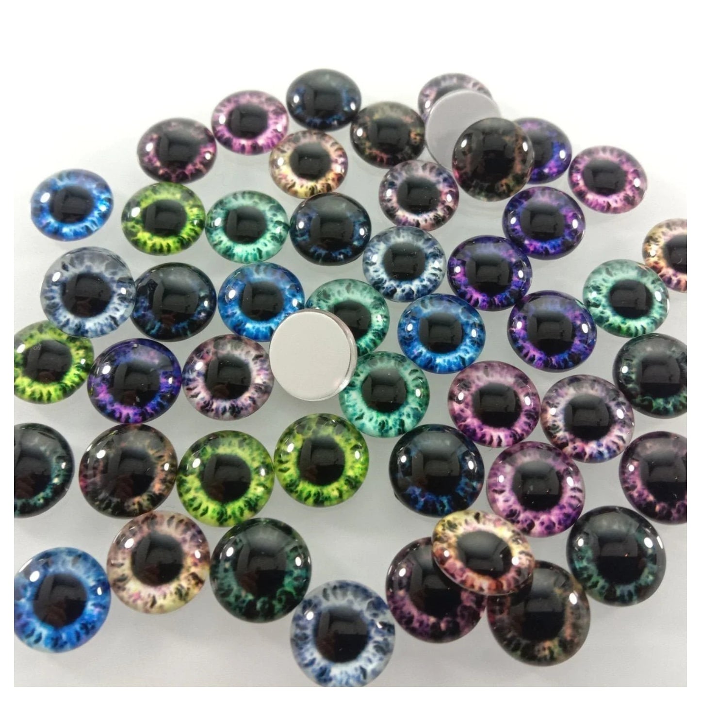 10pcs-50pcs 6mm-25mm Mixed Dragon Eyes Round Glass Cabochon Flatback Photo Cabochons Charm - 20mm 20pcs - Asia Sell