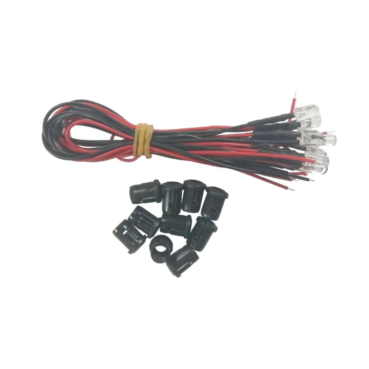 10pcs 5mm 12V White LEDs Wired Pre-Soldered Cables LED Holders 8000MCD Car Boat - - Asia Sell