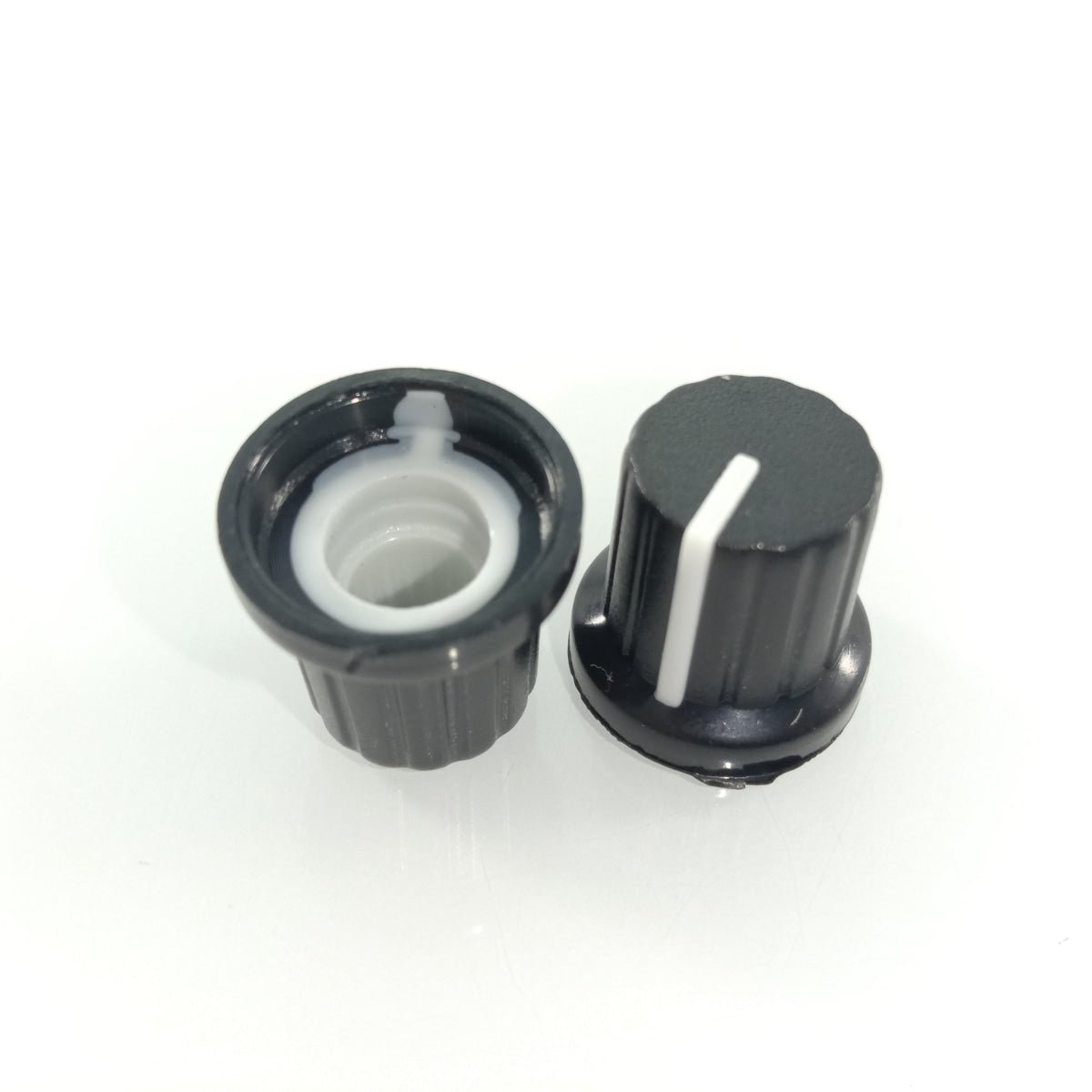 10pcs 6mm Diameter Shaft Hole Plastic Threaded Knurled Potentiometer Knobs Caps - - Asia Sell