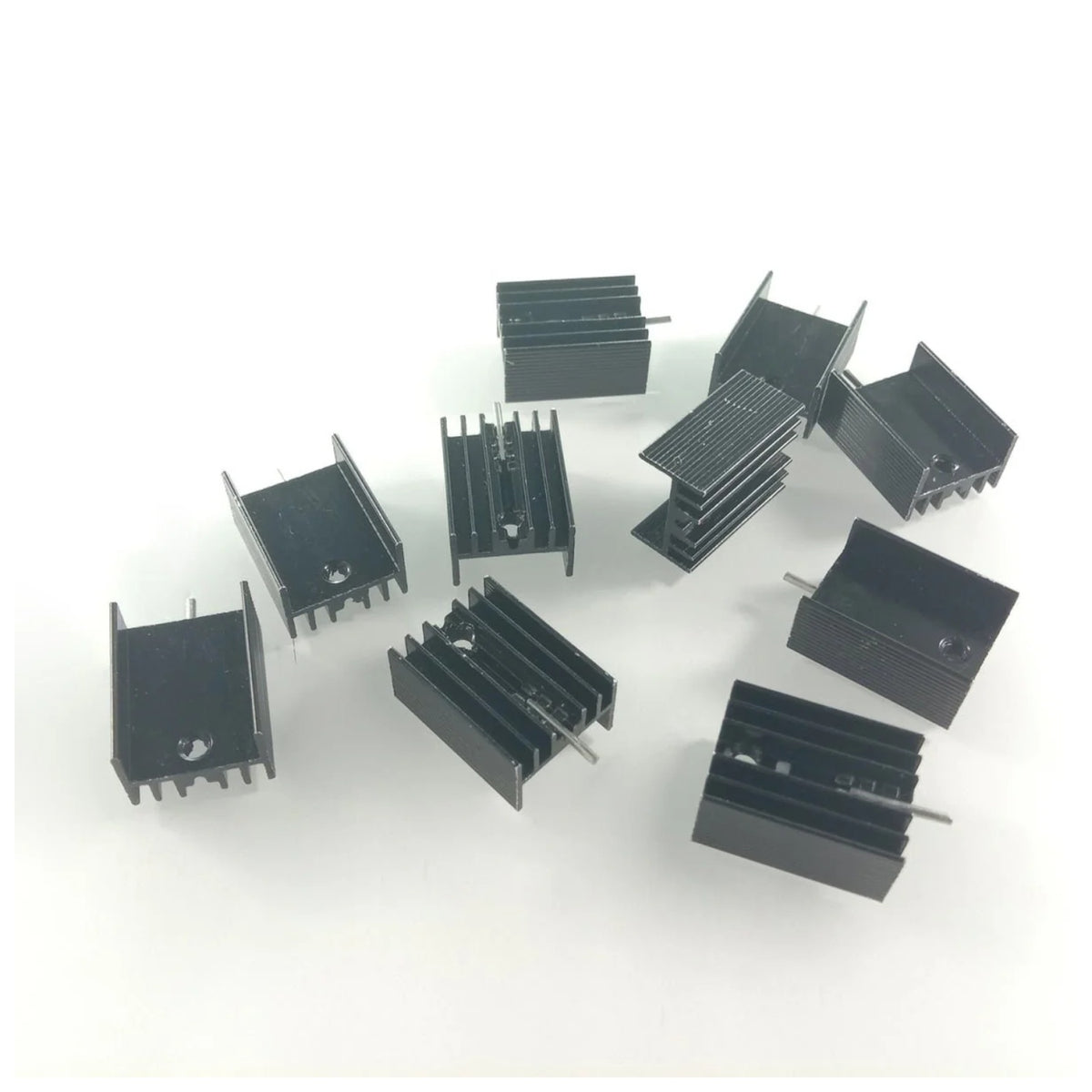 10pcs Black 10x15x20mm Triode Aluminium Heat Sink TO-220 TO220 Transistor - - Asia Sell