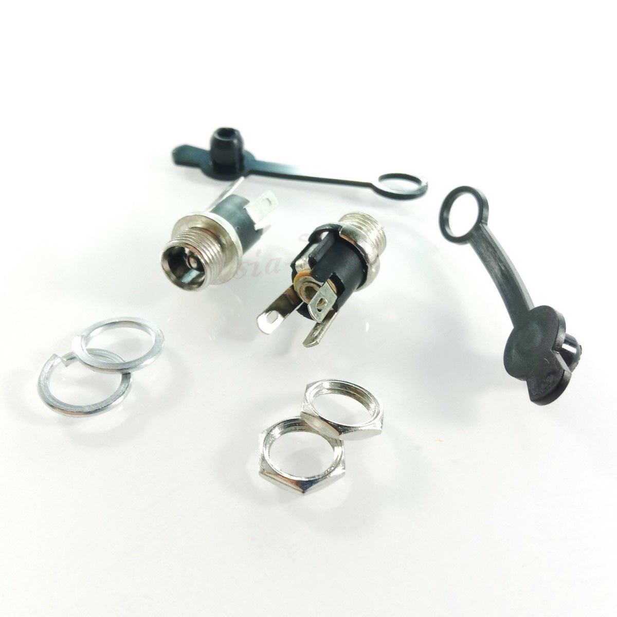 10pcs DC Power Charger Plug 5.5mmx2.1mm Jack Socket Female Panel Mount with Plug - - Asia Sell