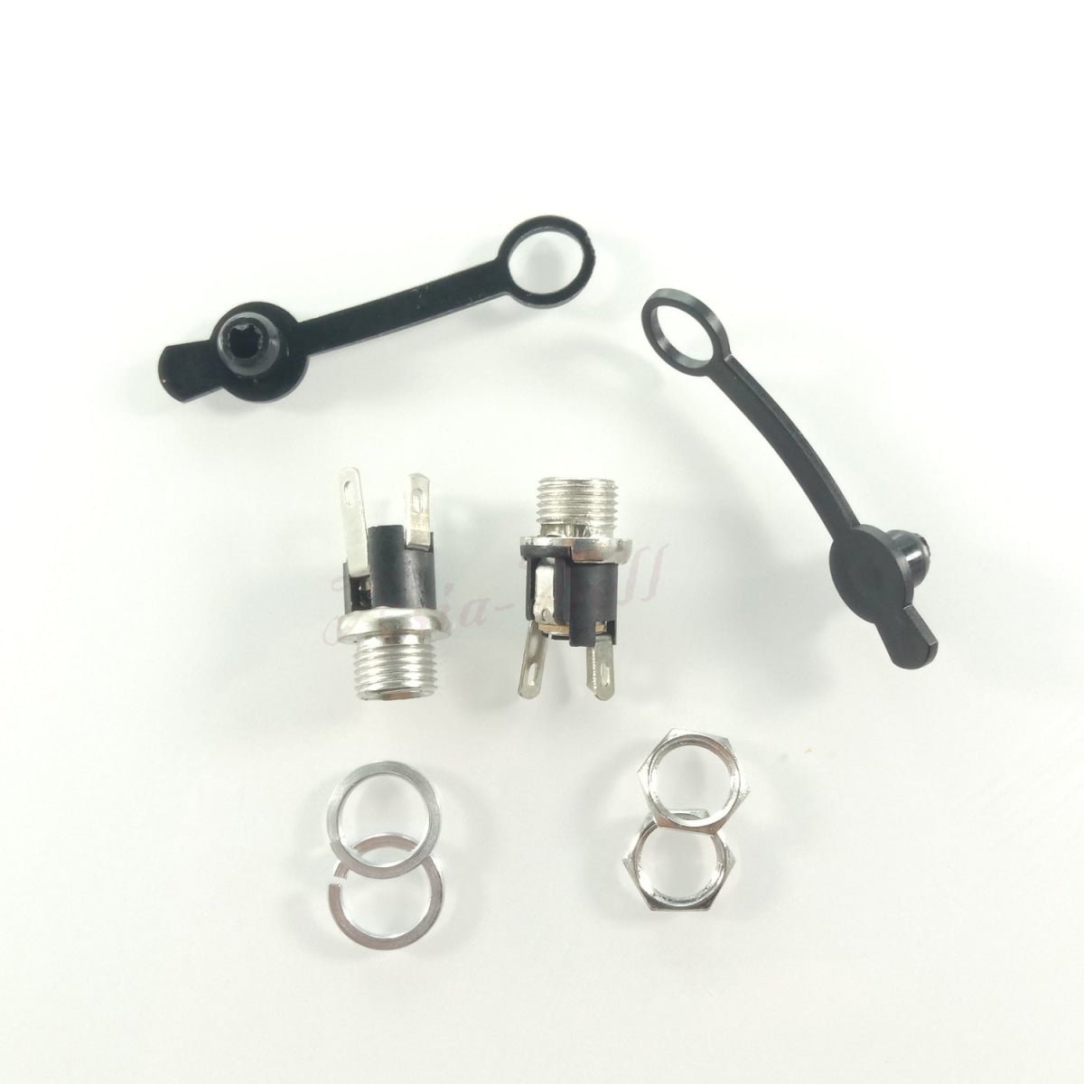 10pcs DC Power Charger Plug 5.5mmx2.1mm Jack Socket Female Panel Mount with Plug - - Asia Sell