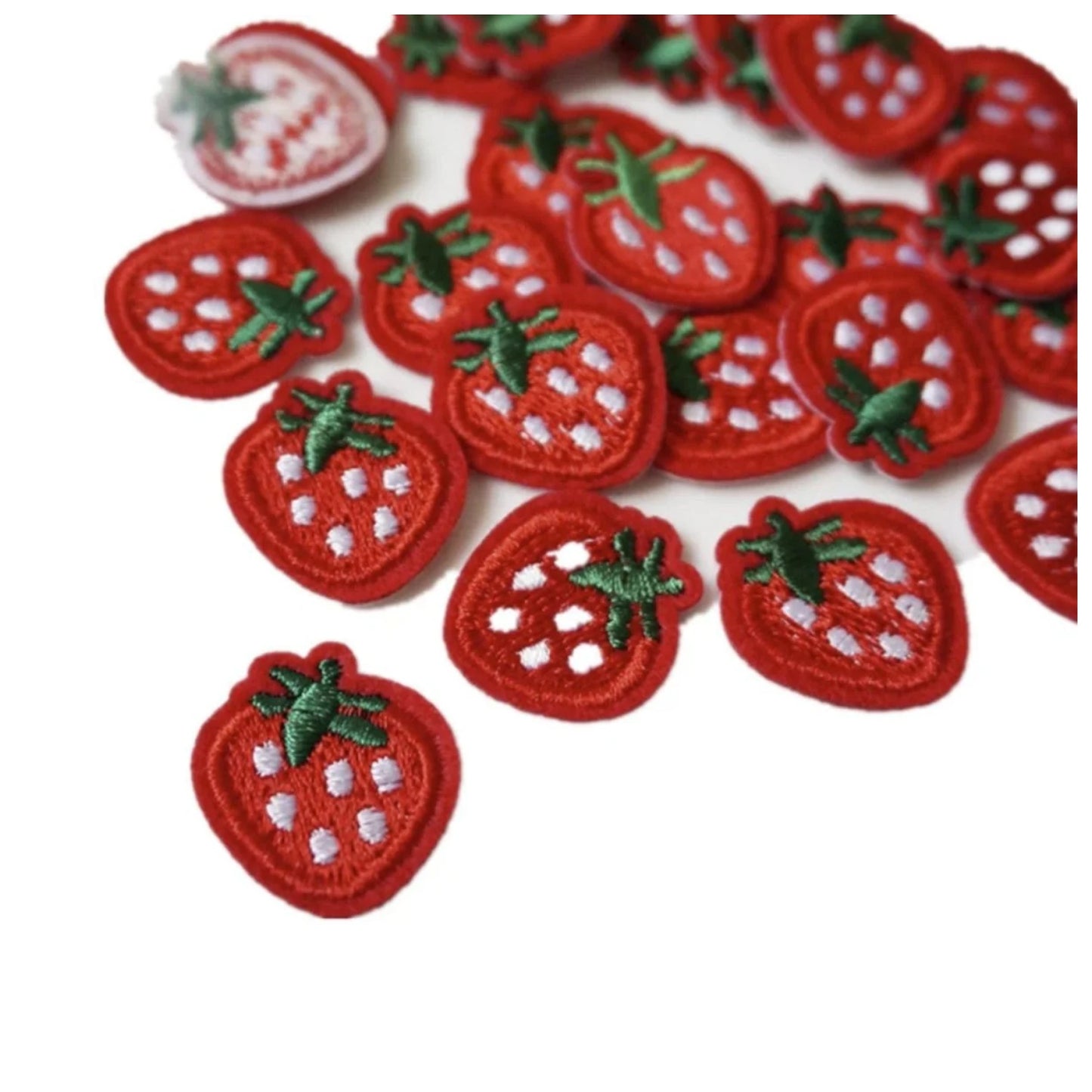10pcs Embroidered Sewing Iron On Strawberry Clothing Patches Plants Badge Bag Jeans Shapes - - Asia Sell