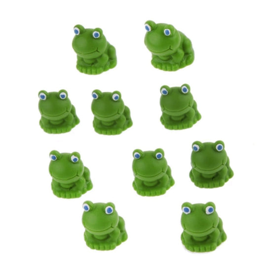10pcs Figurine Sitting Green Frog Miniature Mini Garden Animal 18x15mm Craft - Asia Sell