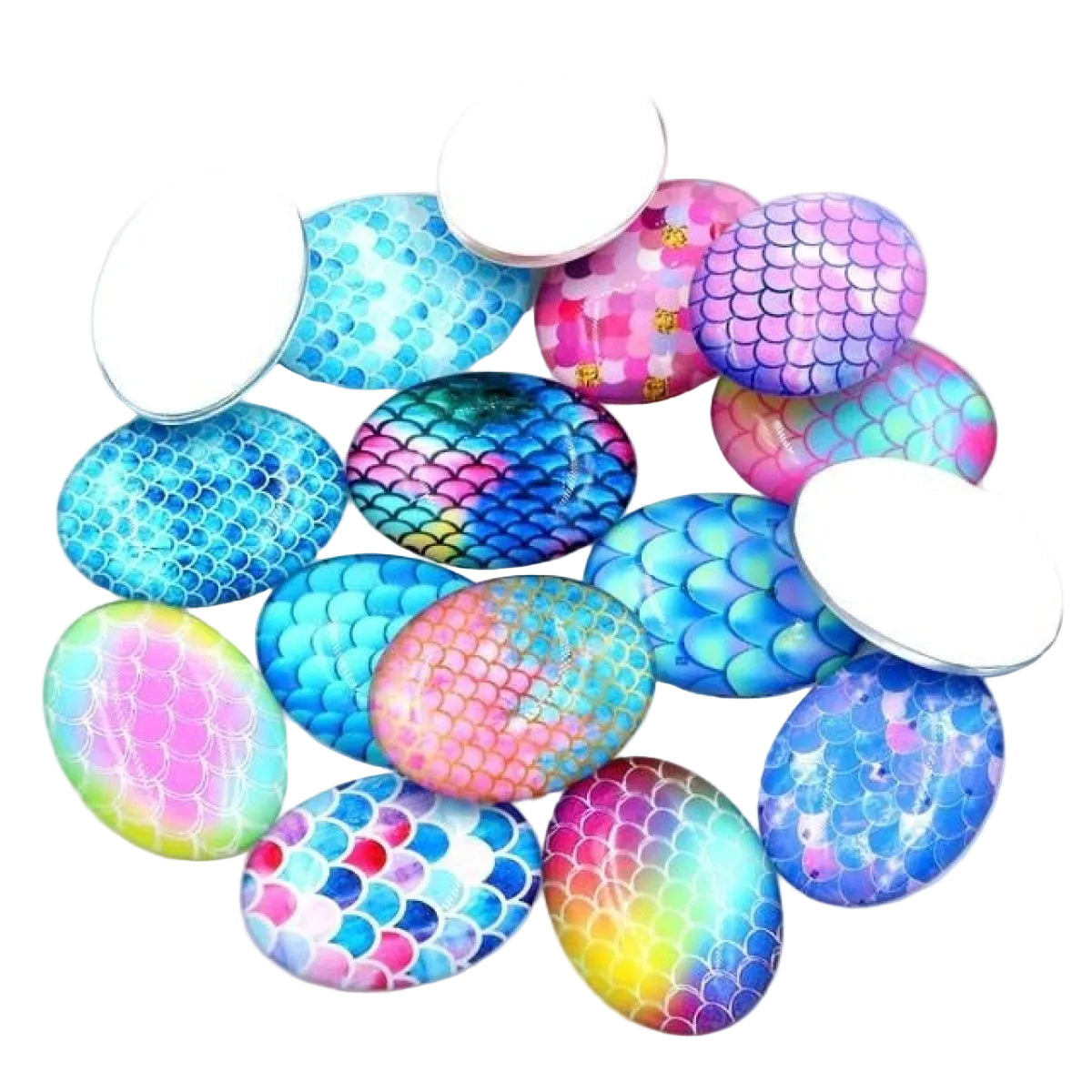 10pcs Glass Cabochons Oval Shape 18x25mm Jewellery Accessories Pattern 4 - - Asia Sell