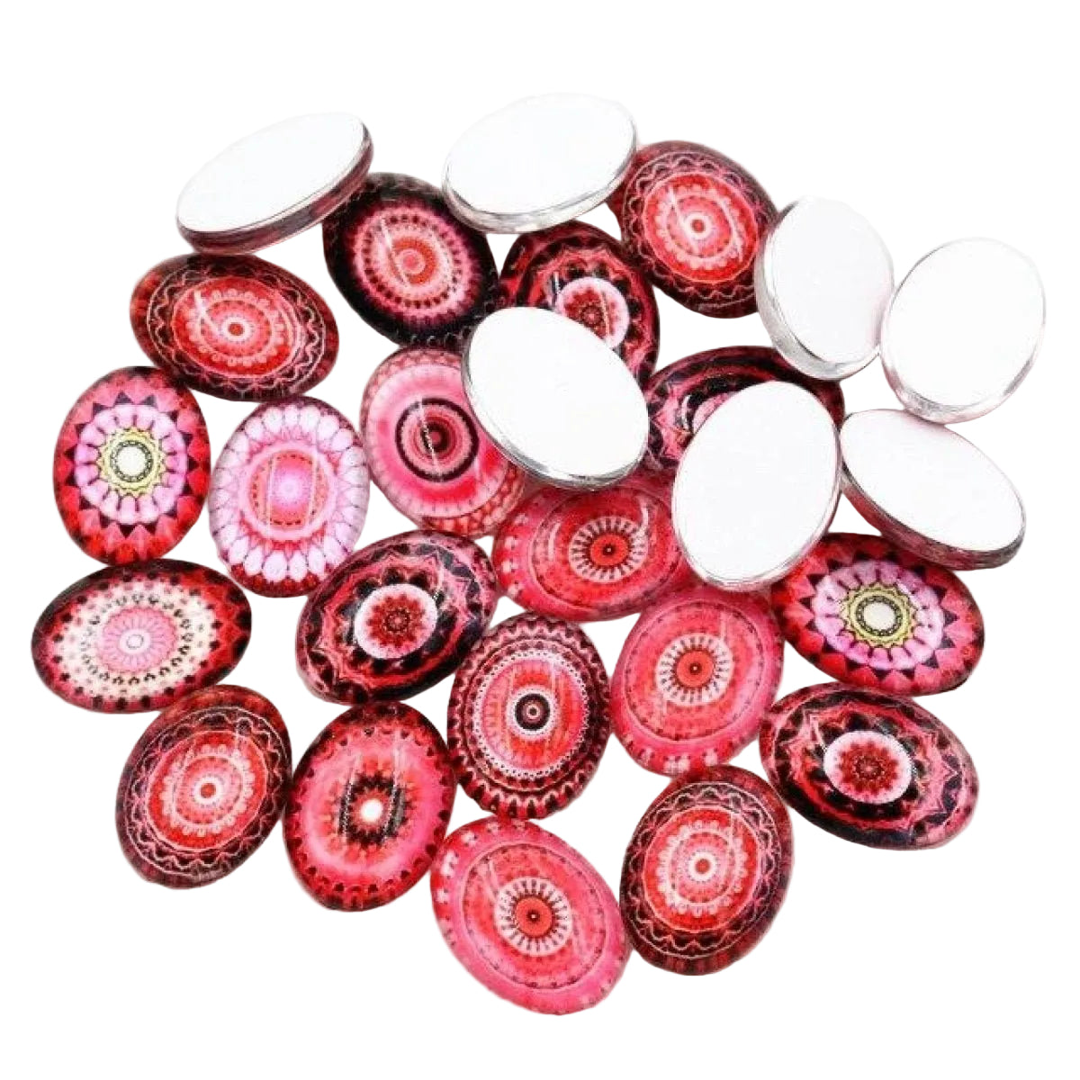 10pcs Glass Cabochons Oval Shape 18x25mm Jewellery Accessories Pattern 5 - - Asia Sell