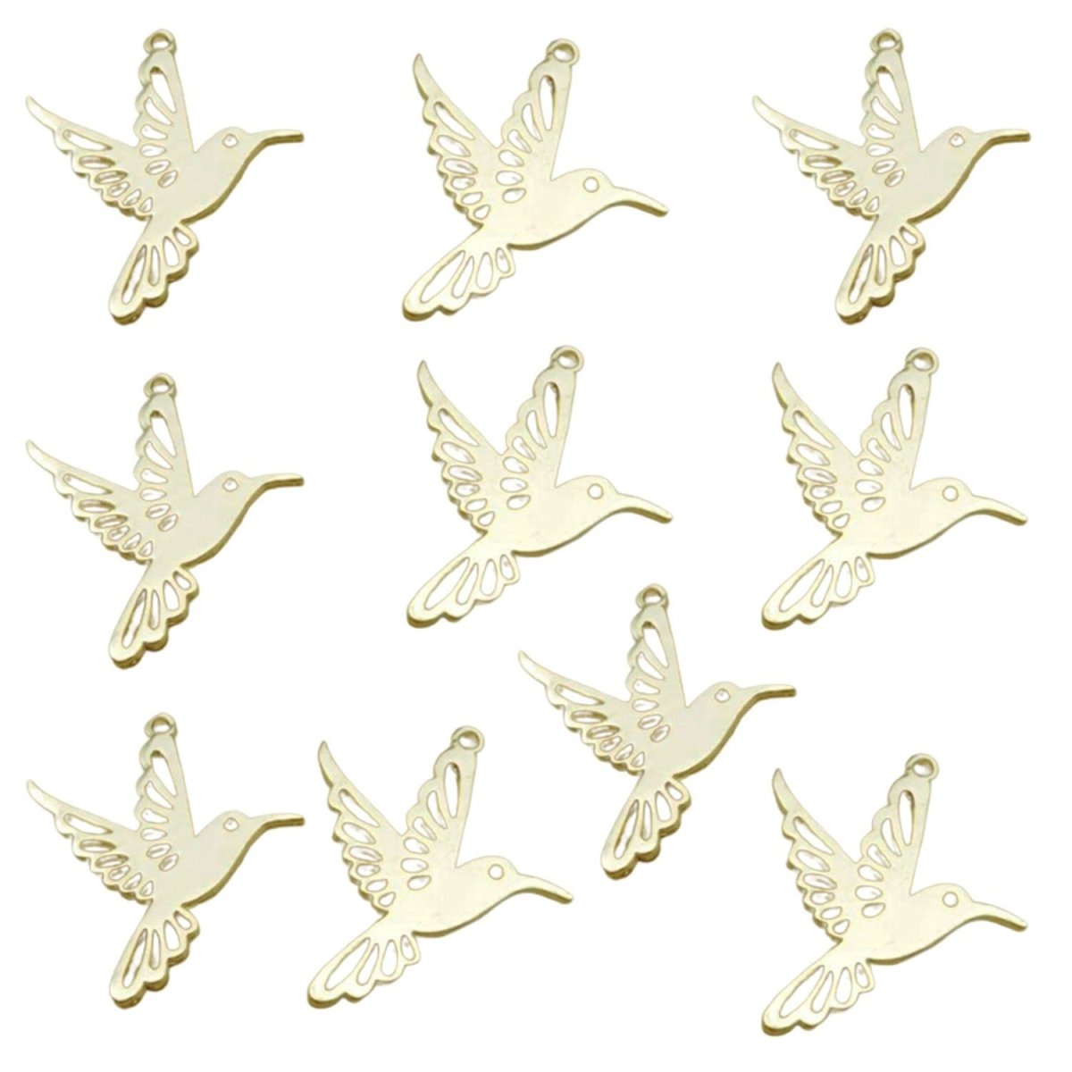 10pcs Hummingbird Charm 25x28mm for DIY Jewellery Making Gold Colour Earring Pendant Bracelet Necklace (Copy) - - Asia Sell