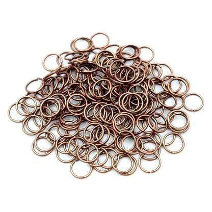 10pcs Jewellery Open Jump Rings 8mm-12mm Single Loop KC Gold Rhodium Light Silver Gold Key Rings Small Keyring - 8mm Copper - - Asia Sell