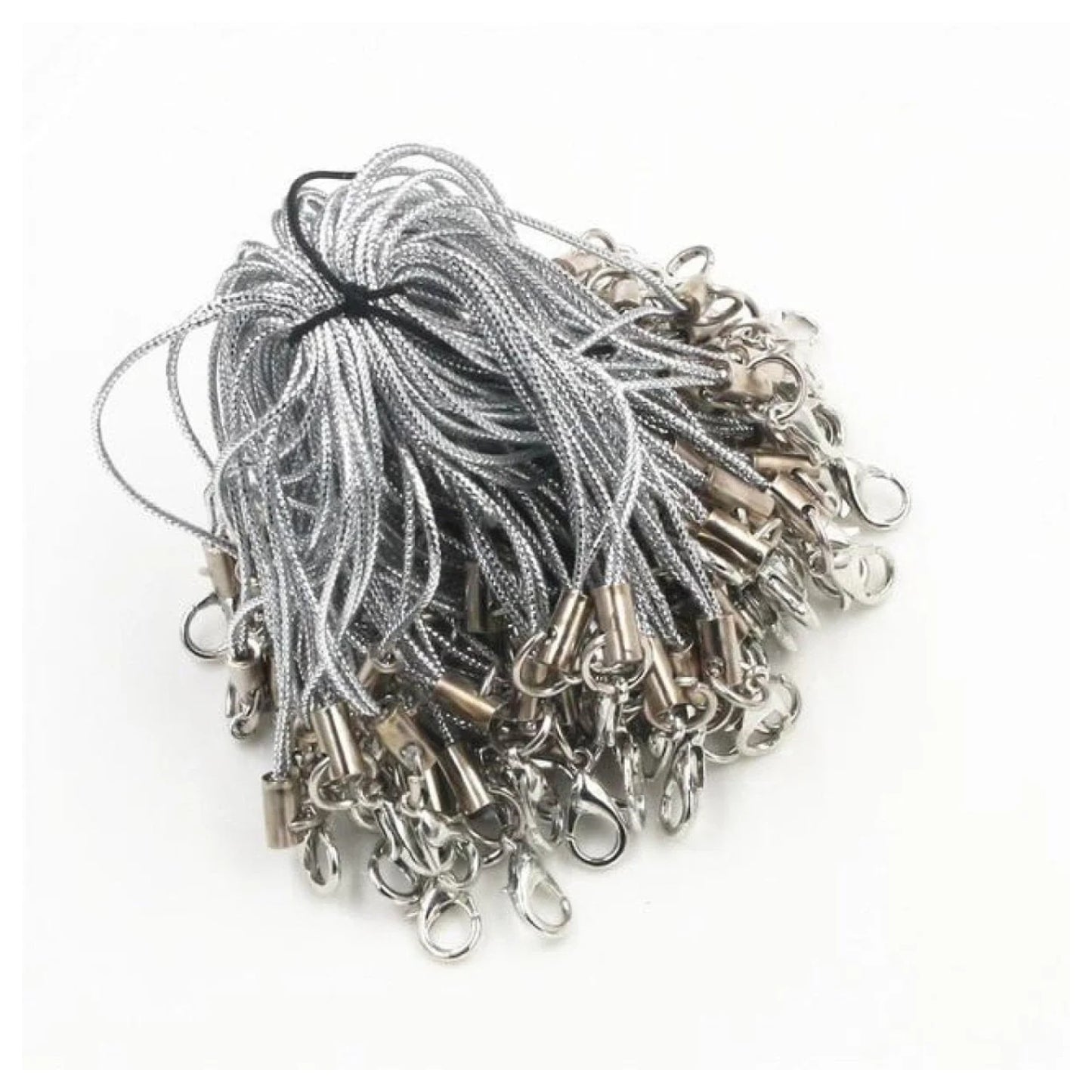 10pcs Lanyard Strap Cords Lobster Clasp Rope Keychains Hooks Mobile Set Charms Keyring Bag Accessories Key Ring - Silver - Asia Sell