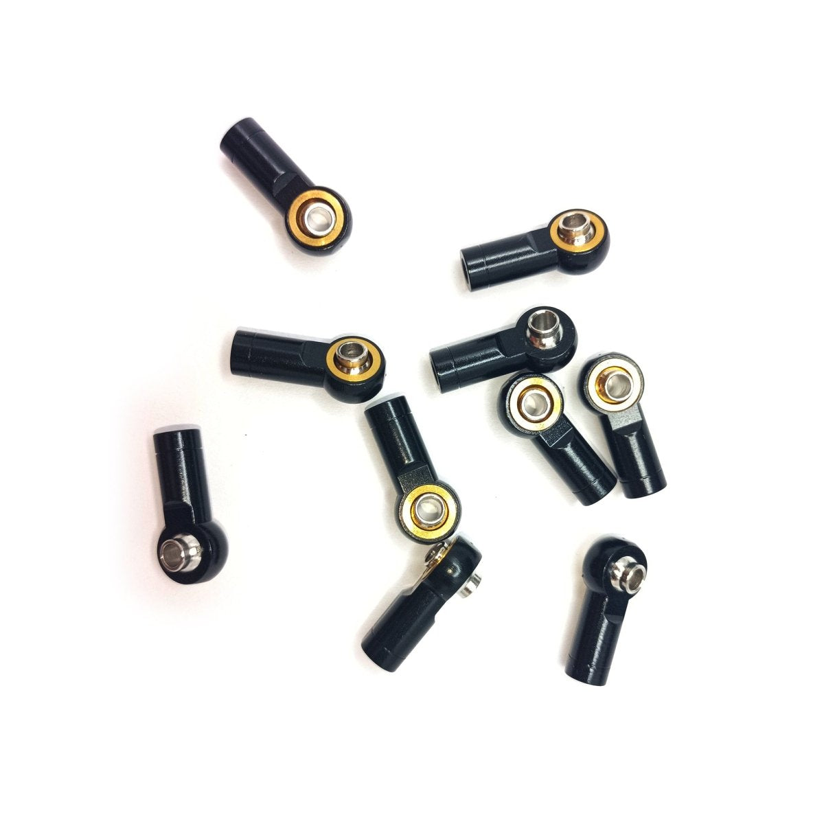 10pcs M3 19.5mm CCW Link End Holder Ball Head Tie Rod Counter-Clockwise Aluminium Black - - Asia Sell