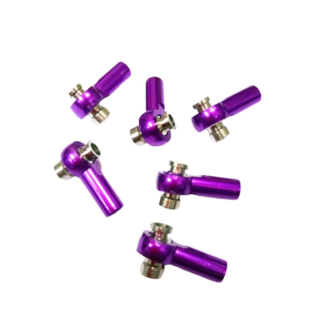 10pcs M3 Ball Head Aluminium Steering Link End Holder Tie Rod 26mm - Purple M3 - Asia Sell