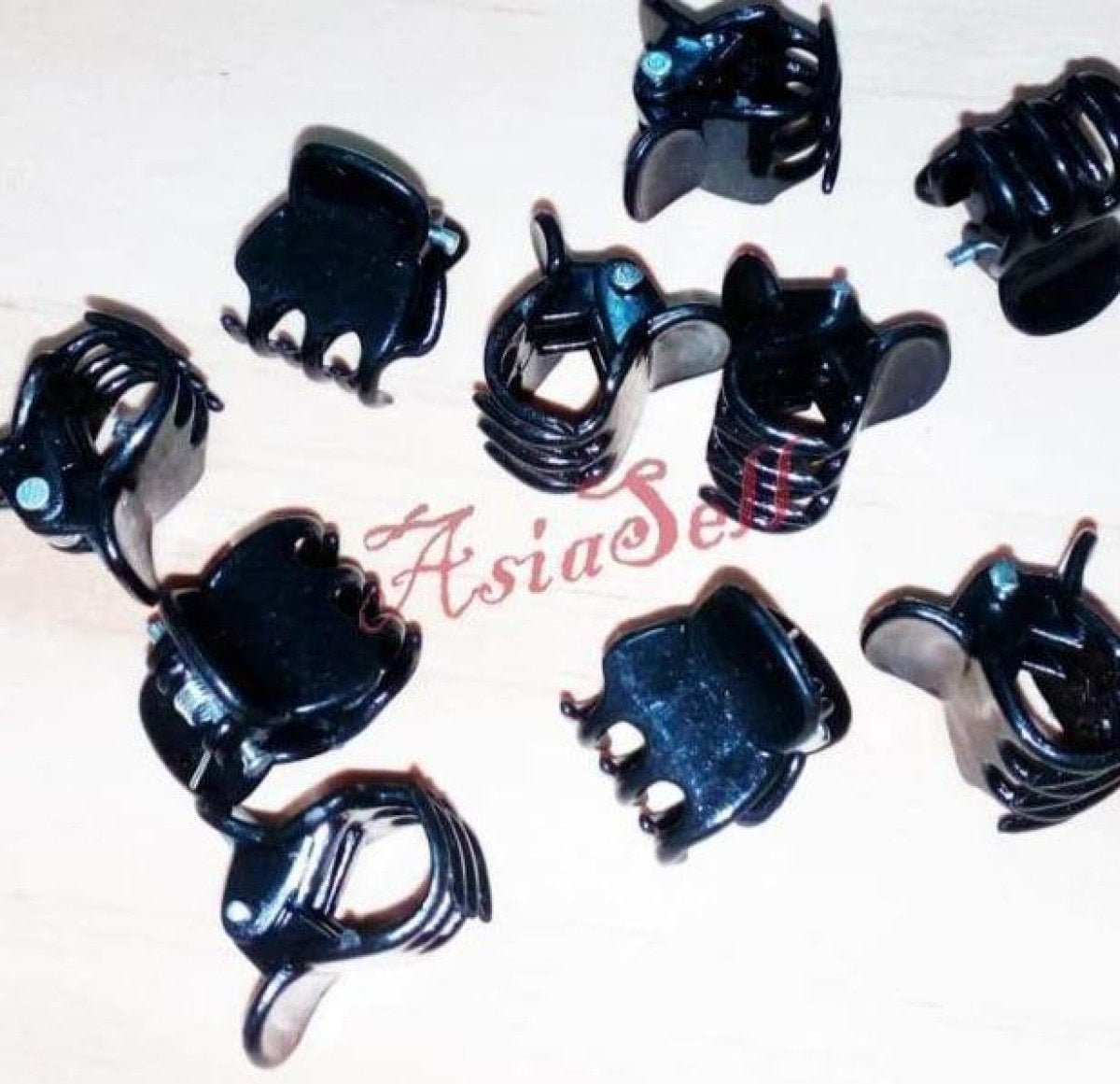 10pcs Mini Hair Clip 12mm Black Plastic Girls Women - - Asia Sell