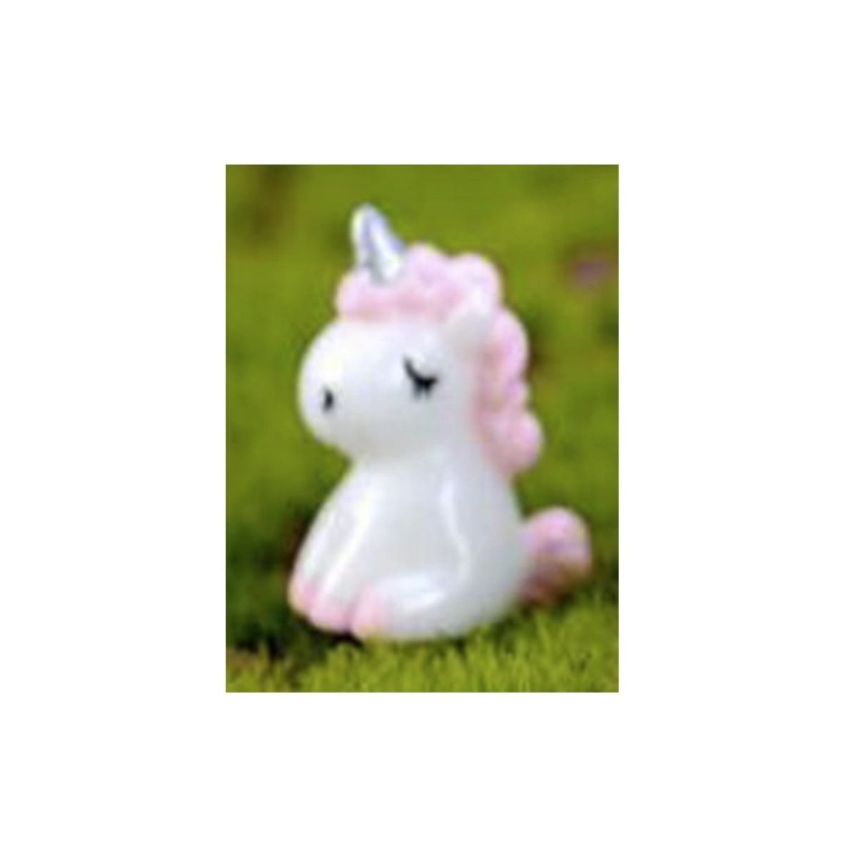 10pcs Miniature Mini Garden Cow Rabbit Snail Unicorn Animal Figurines Craft Set B - Pink Unicorns 23x18mm - Asia Sell