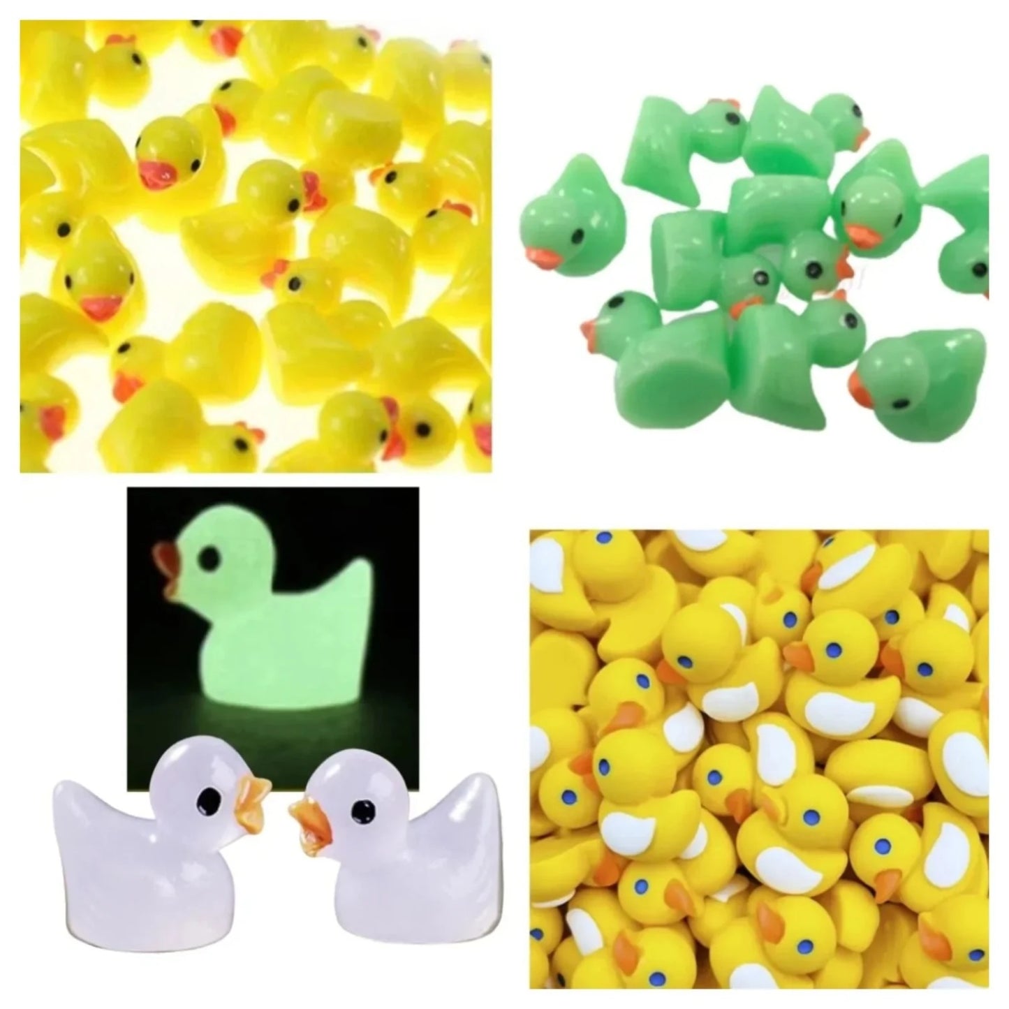 10pcs Miniature Mini Garden Green Yellow Glow in the Dark Ducks Animal Figurines Craft - Dark Green Ducks - Asia Sell