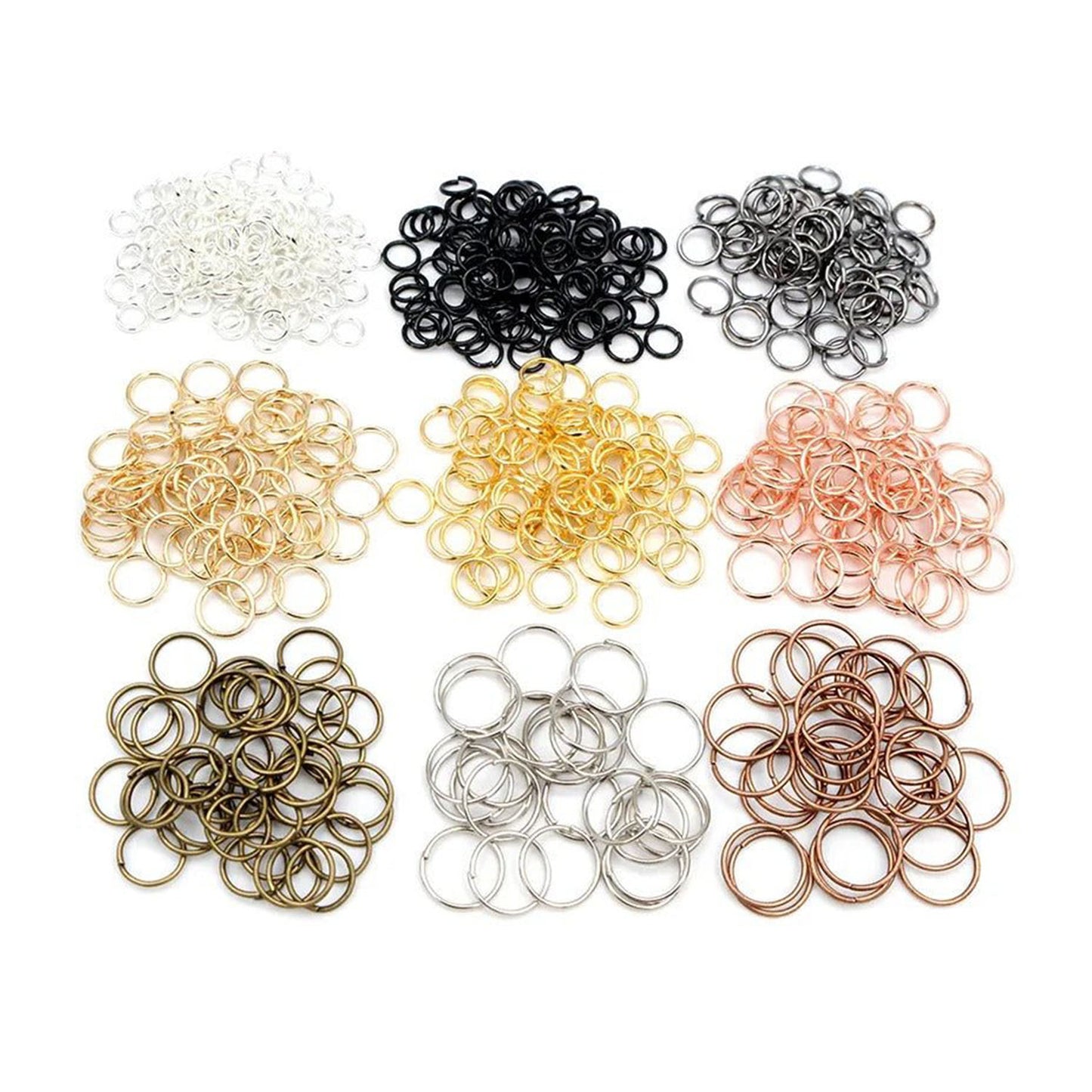 10pcs Open Jump Rings 8mm 10mm 12mm Single Loop Rhodium Light Silver Gold KC Gold Keyrings Small - Main Image - Asia Sell